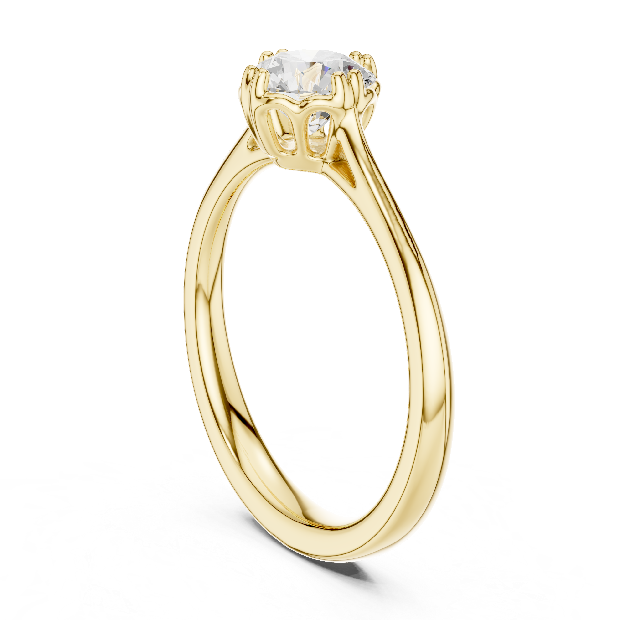 Classic Cathedral Solitaire Engagement Ring 0.85 CT