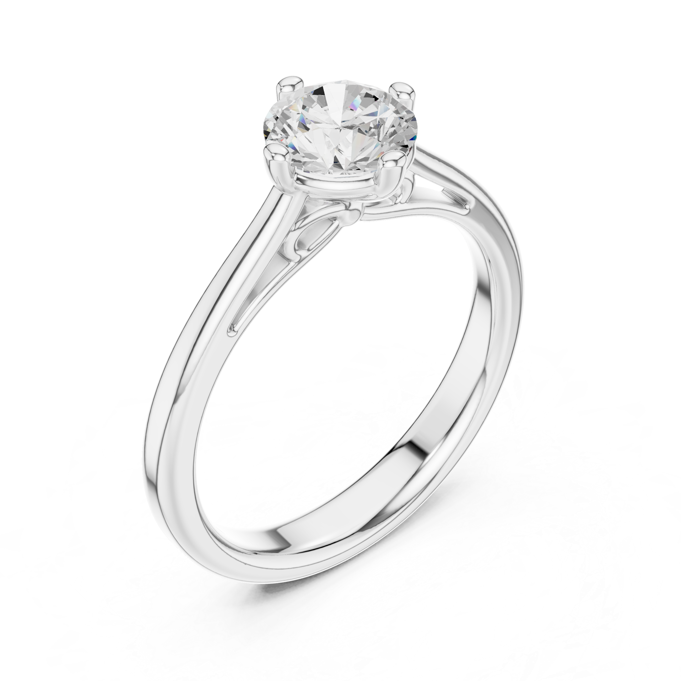 Vintage Cathedral Solitaire Engagement Ring 0.85 CT