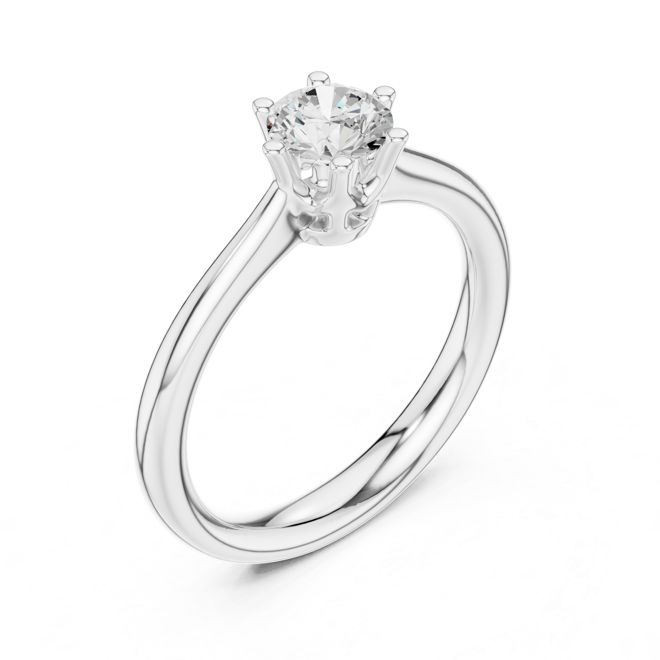 Classic Round Solitaire Engagement Ring 0.63 CT