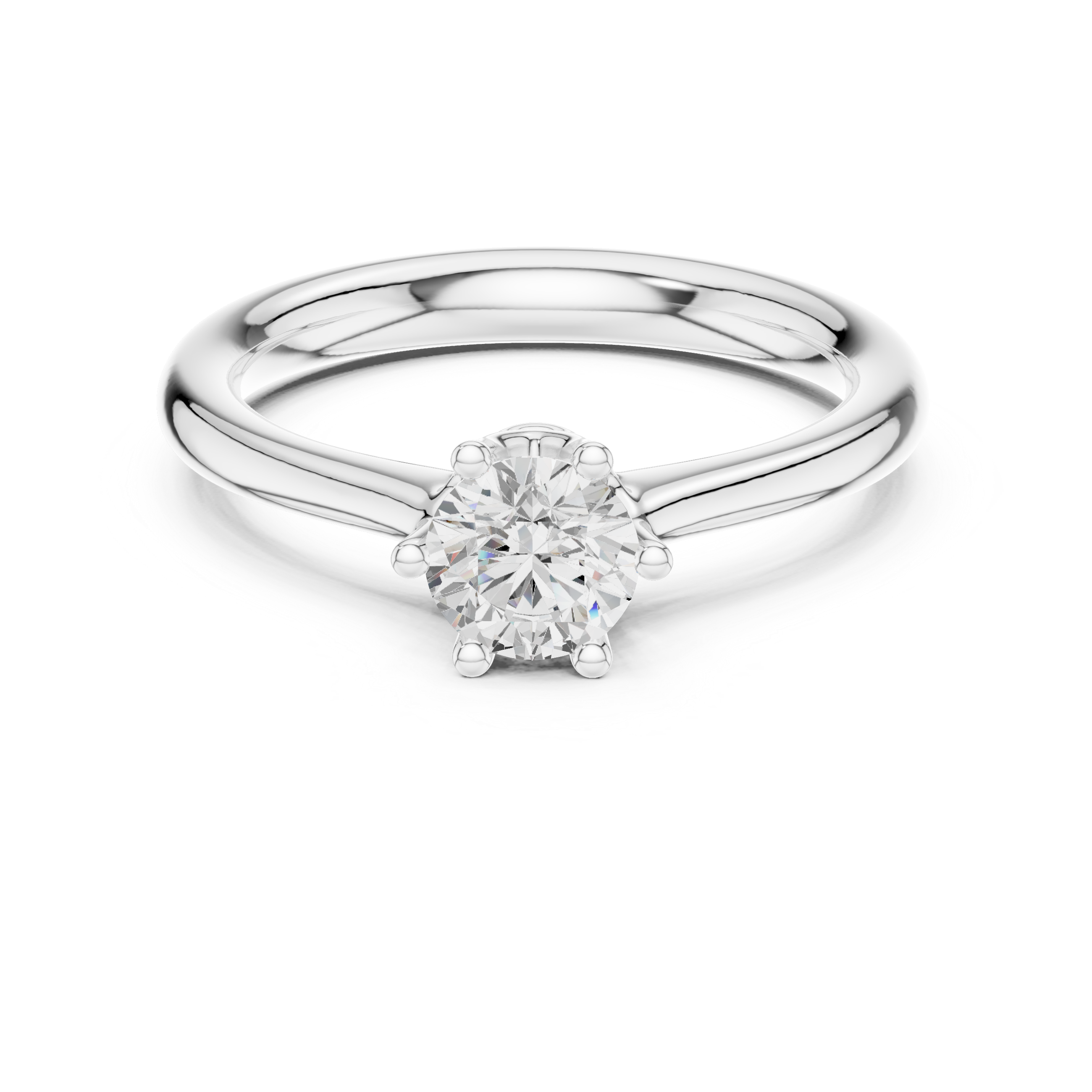 Classic Round Solitaire Engagement Ring 0.63 CT