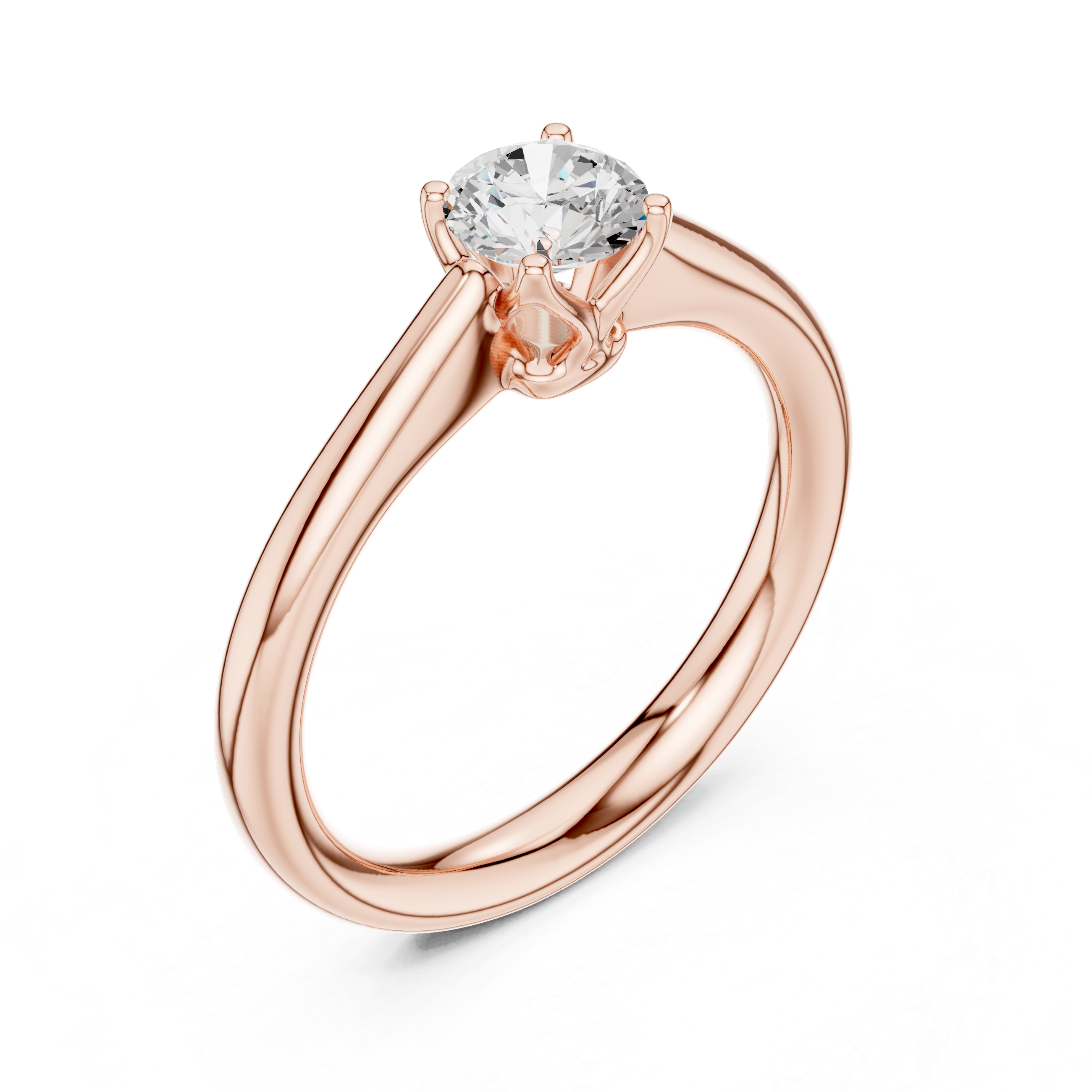 Classic Round Solitaire Engagement Ring 0.61 CT