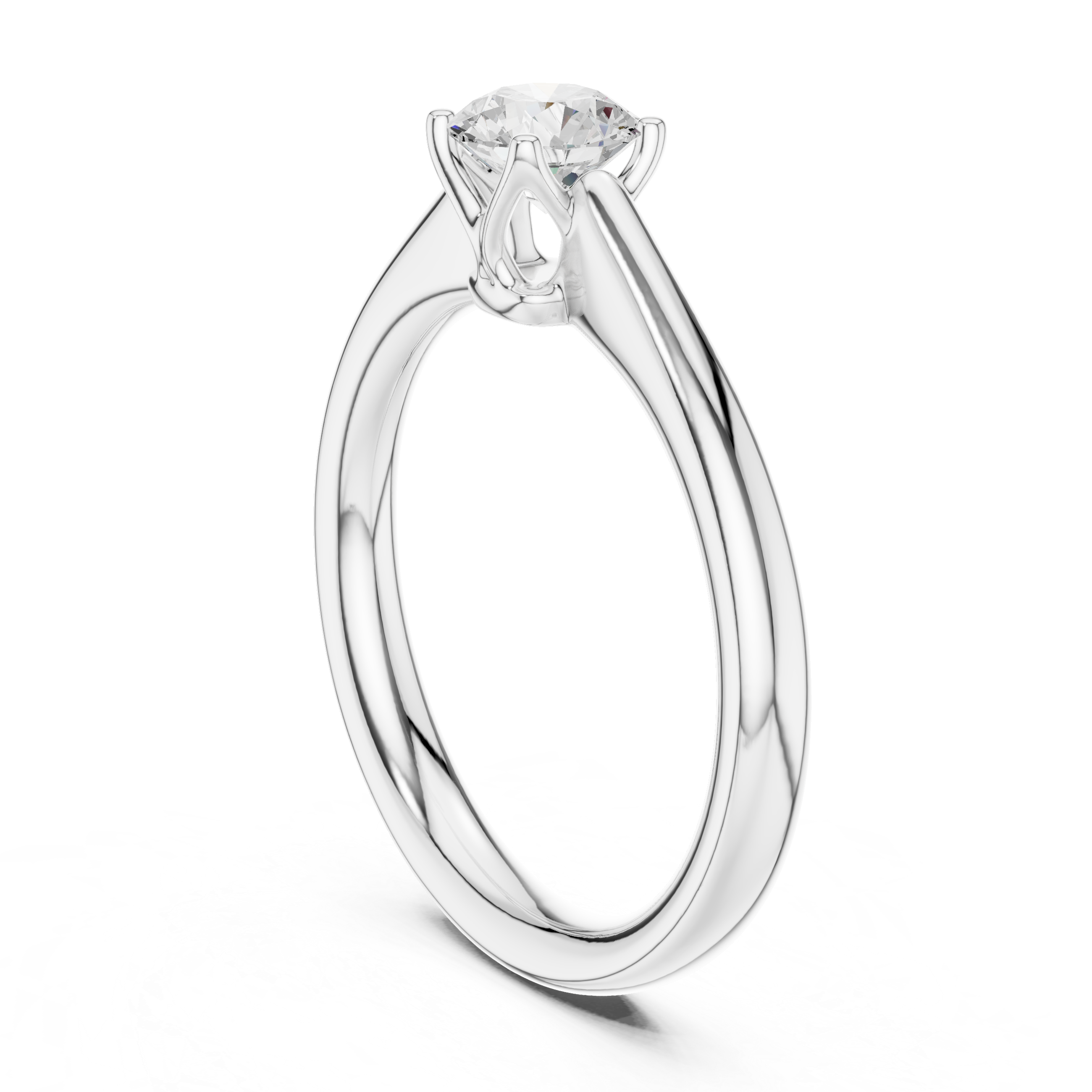 Classic Round Solitaire Engagement Ring 0.61 CT