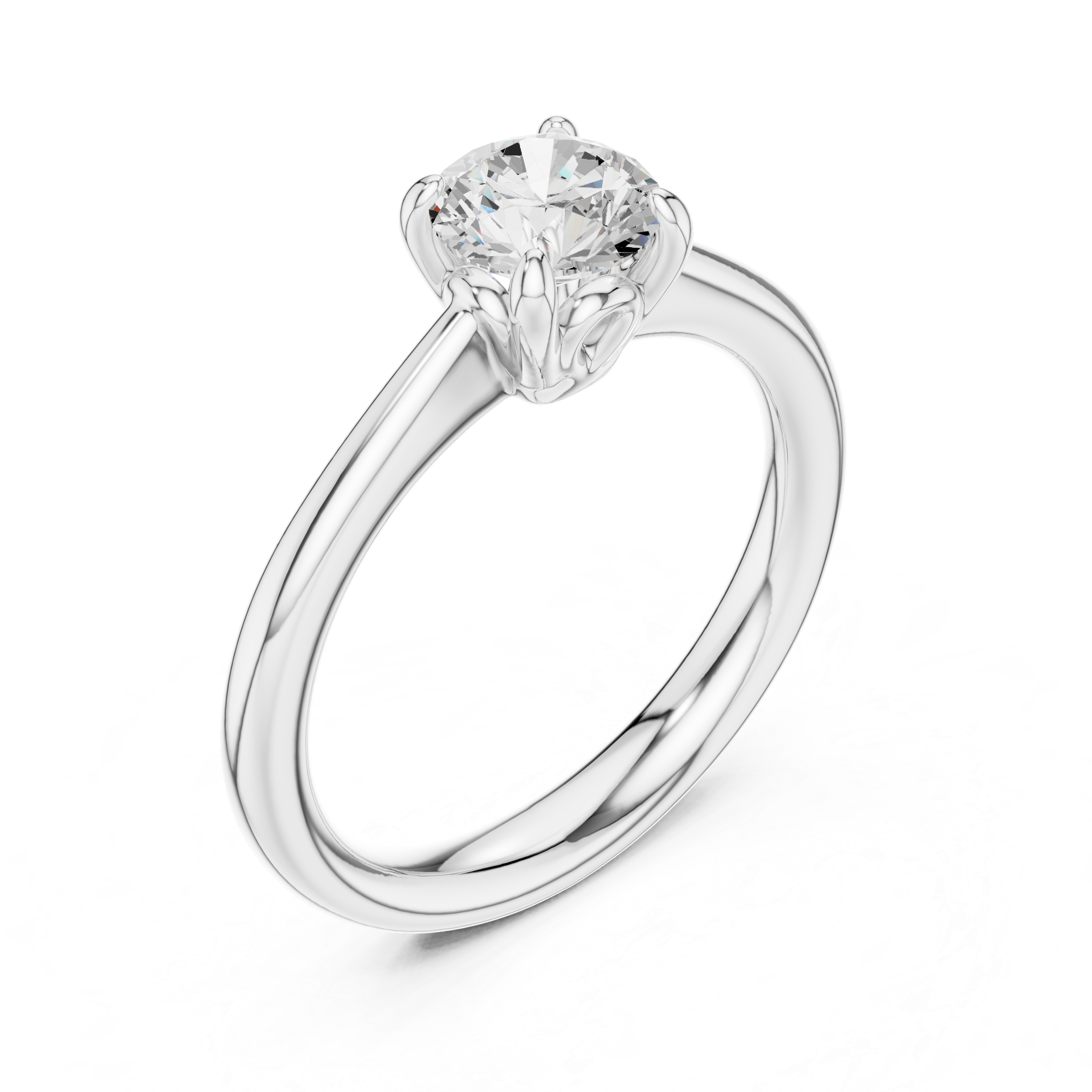 Classic Round Solitaire Engagement Ring 0.85 CT