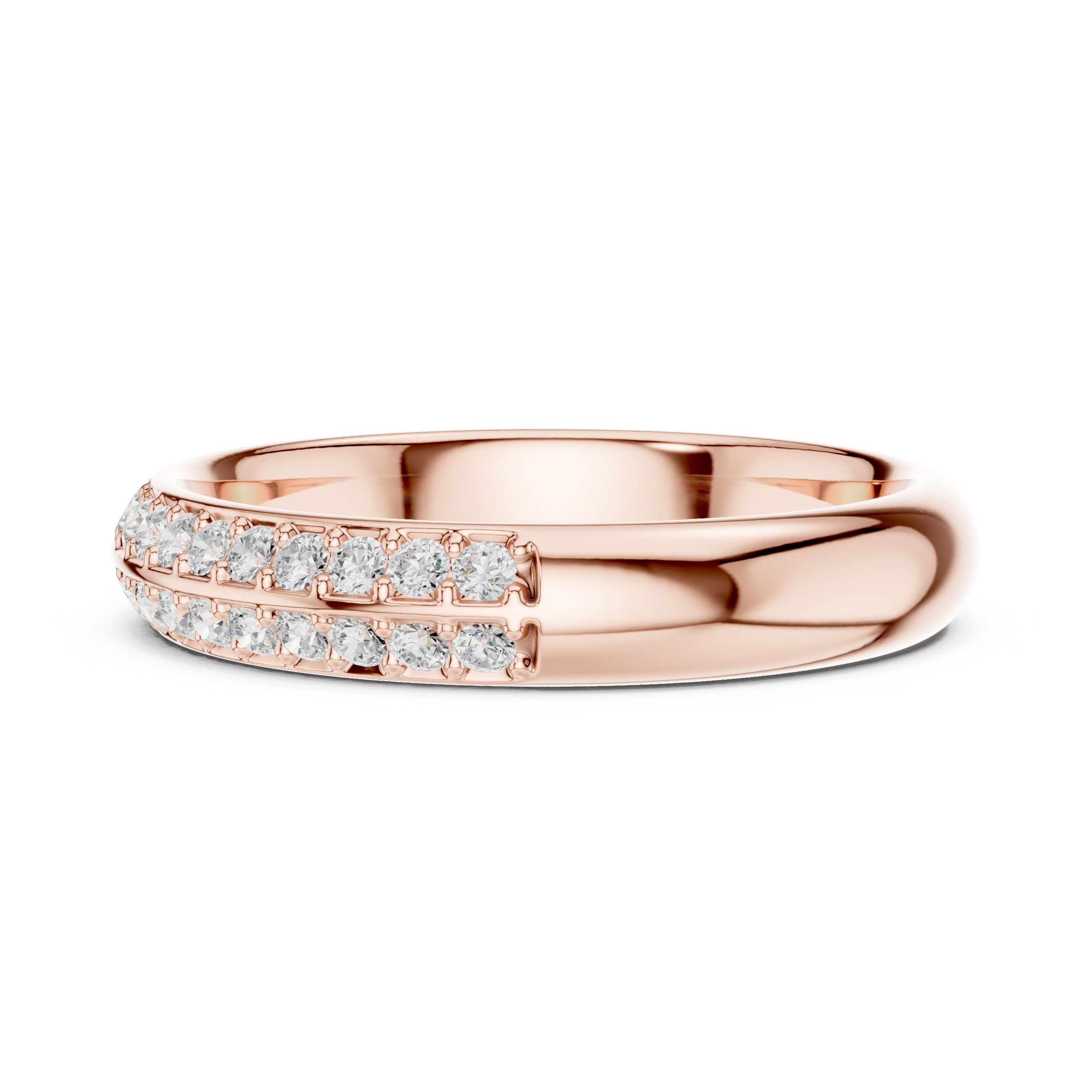 Double Row Diamond Wedding Band