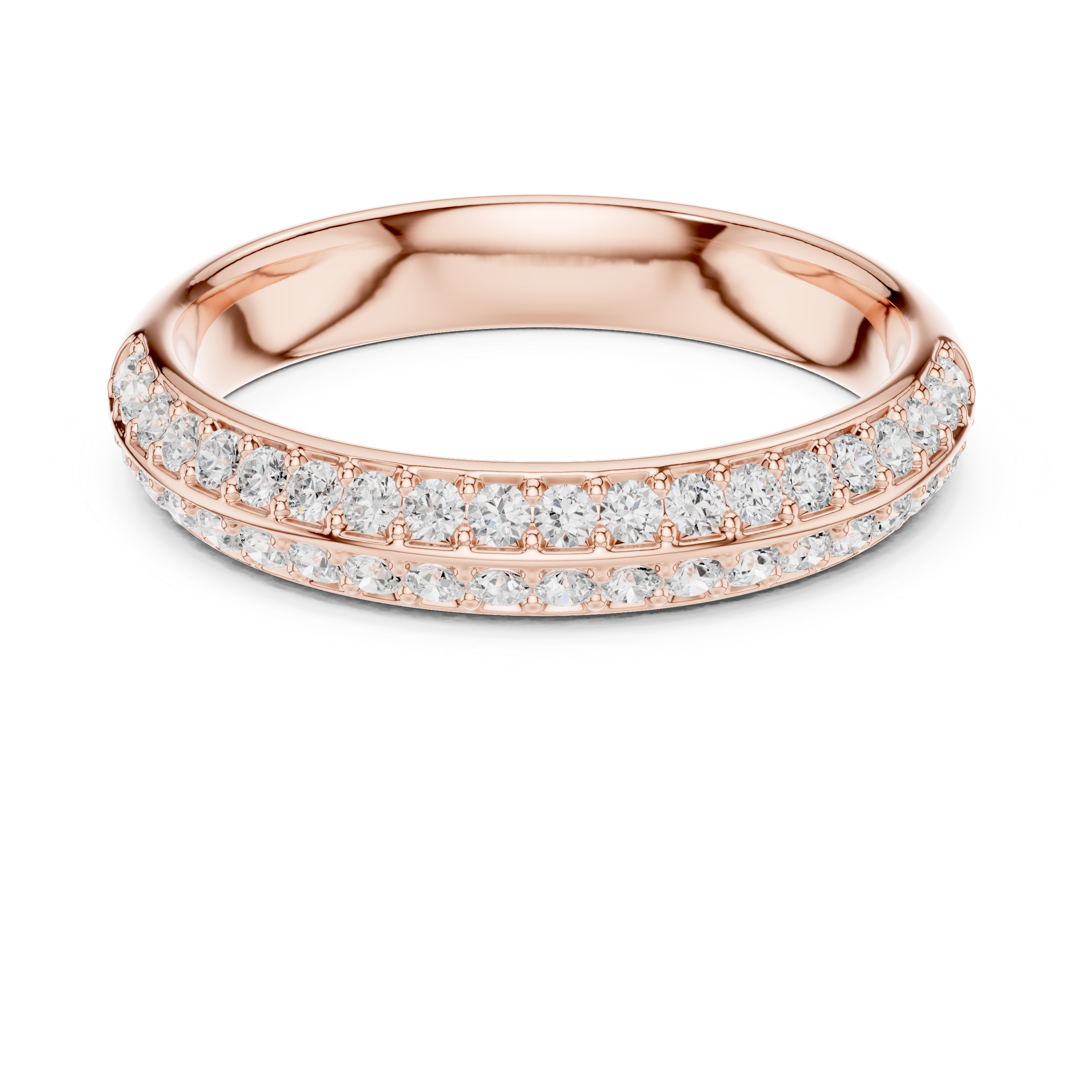 Double Row Diamond Wedding Band
