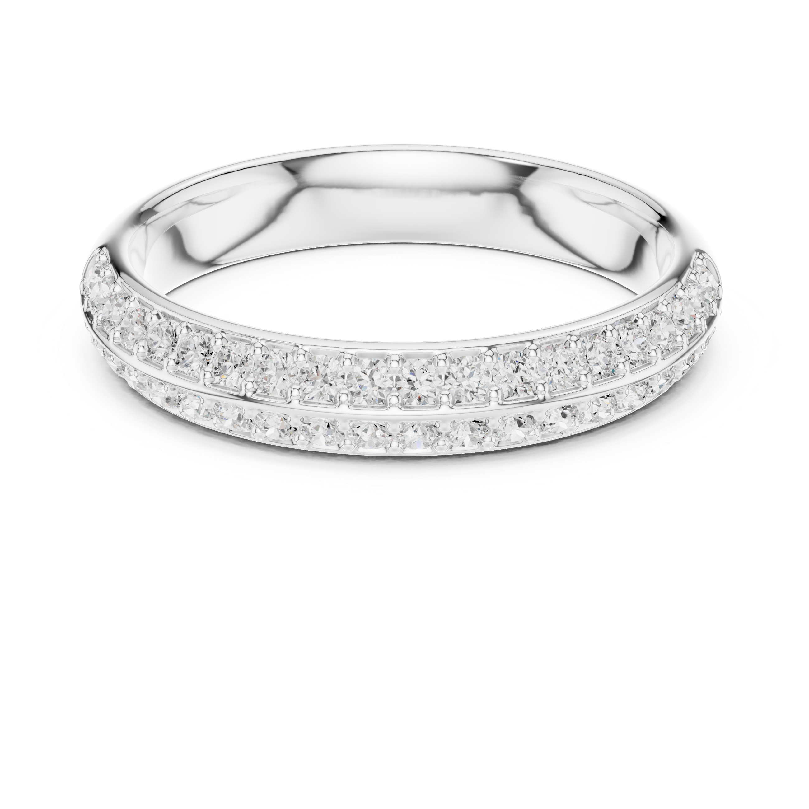 Double Row Diamond Wedding Band