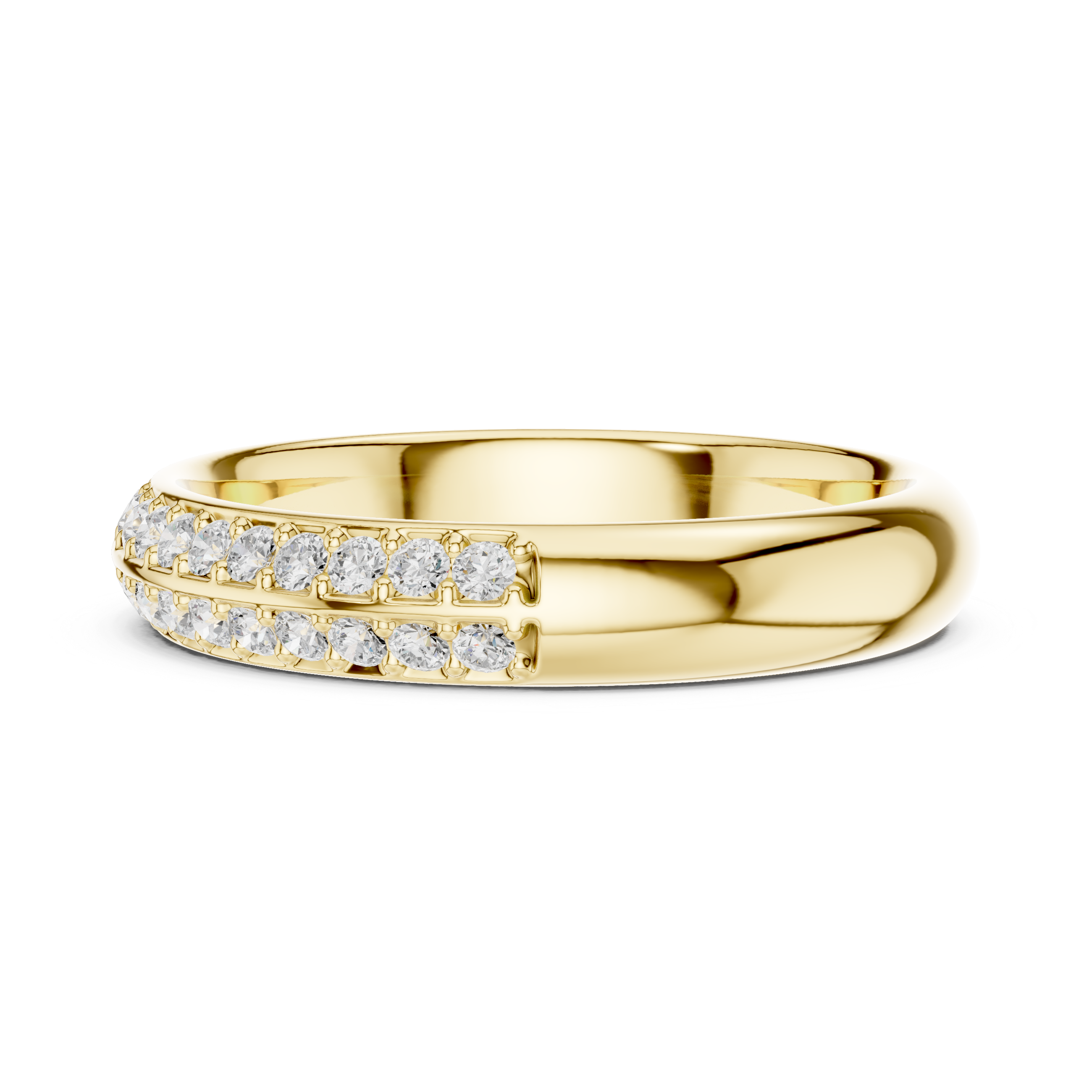 Double Row Diamond Wedding Band