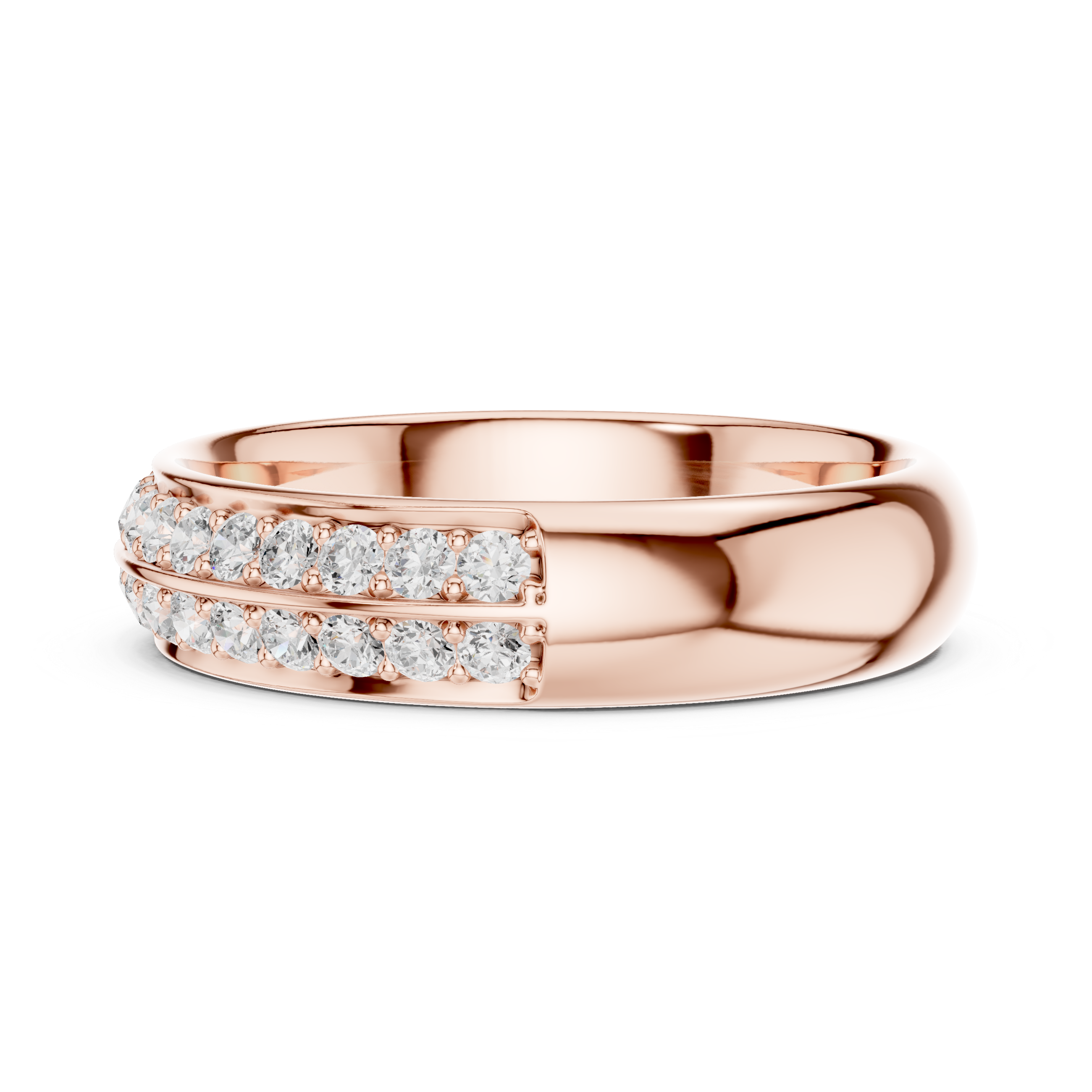 Double Row Diamond Wedding Band