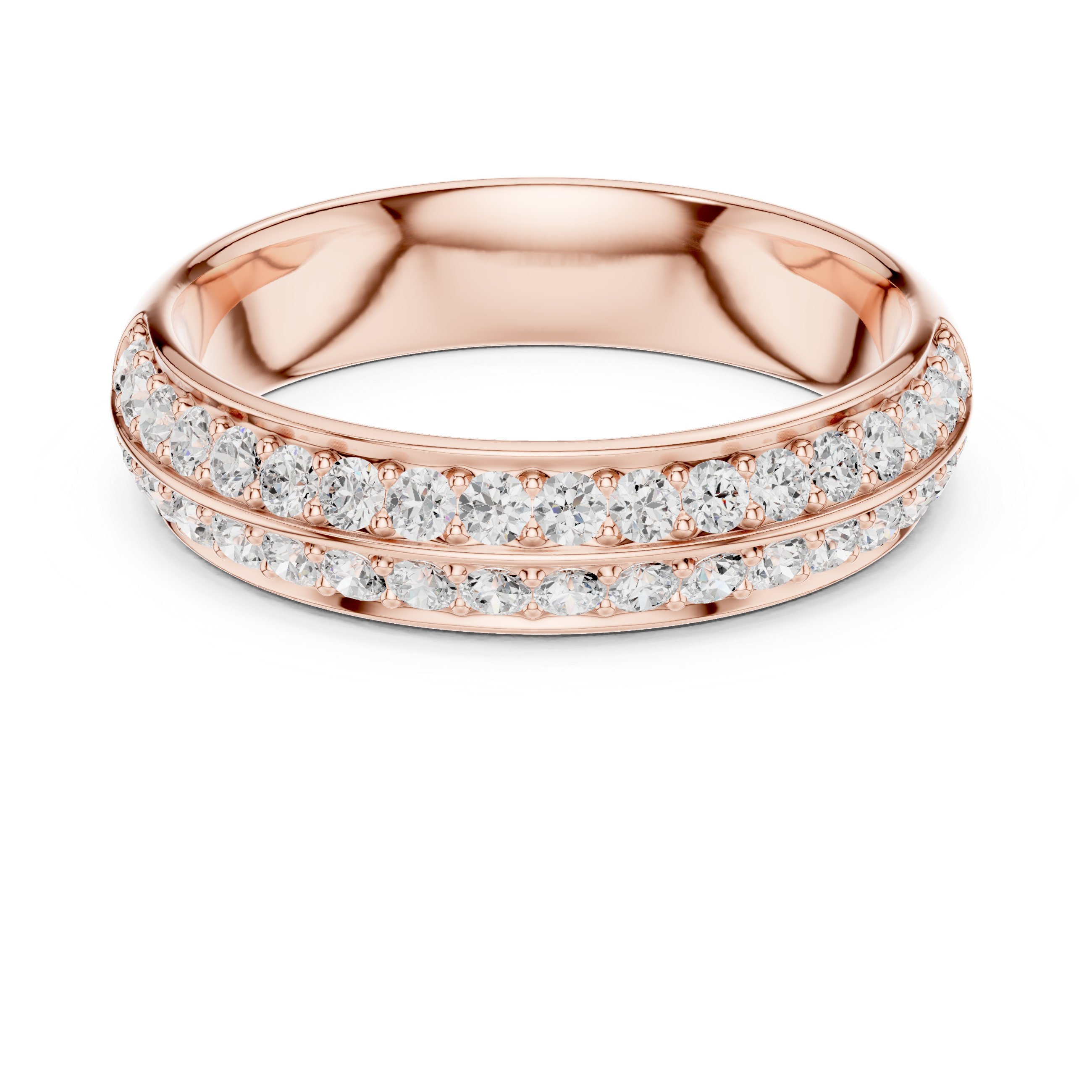 Double Row Diamond Wedding Band