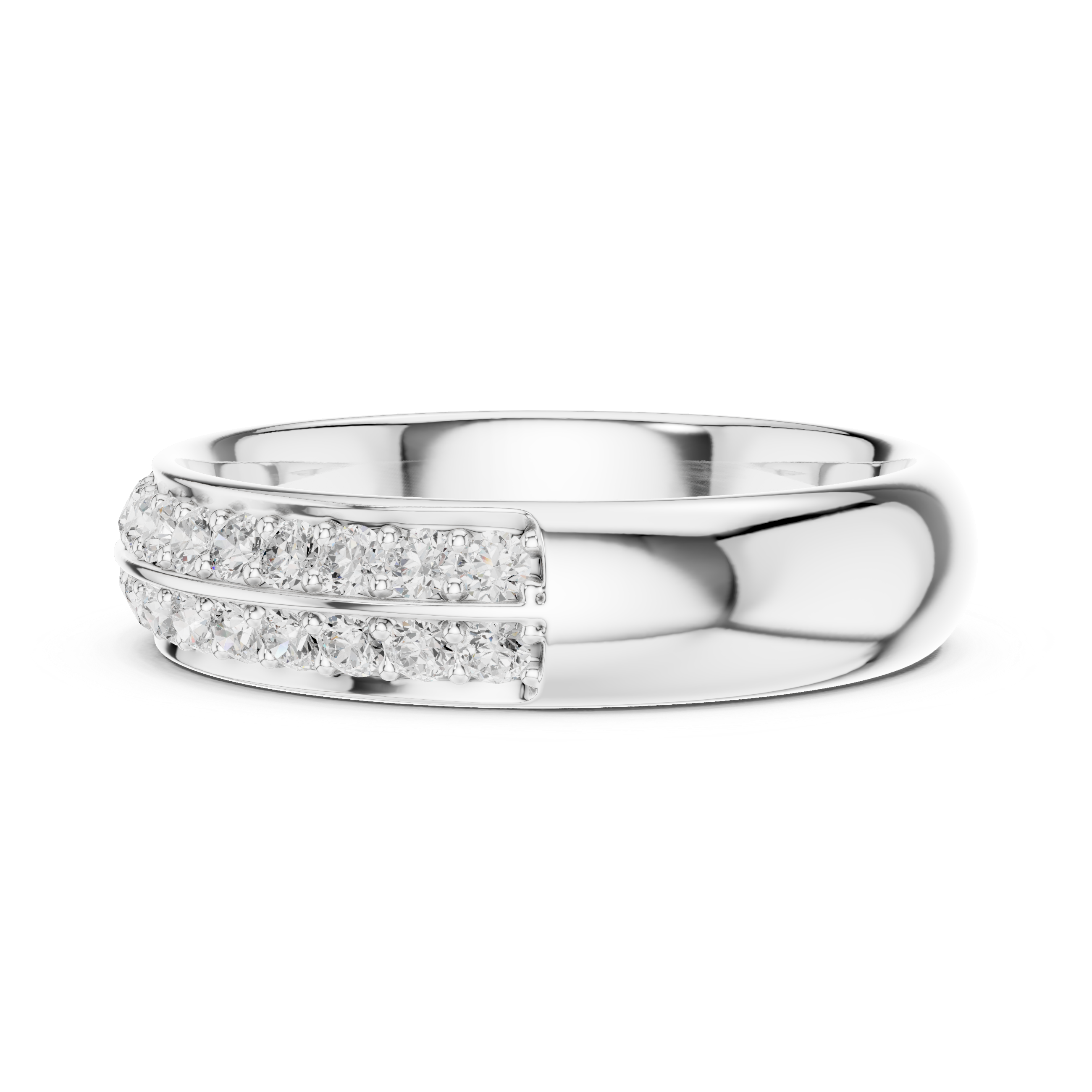 Double Row Diamond Wedding Band