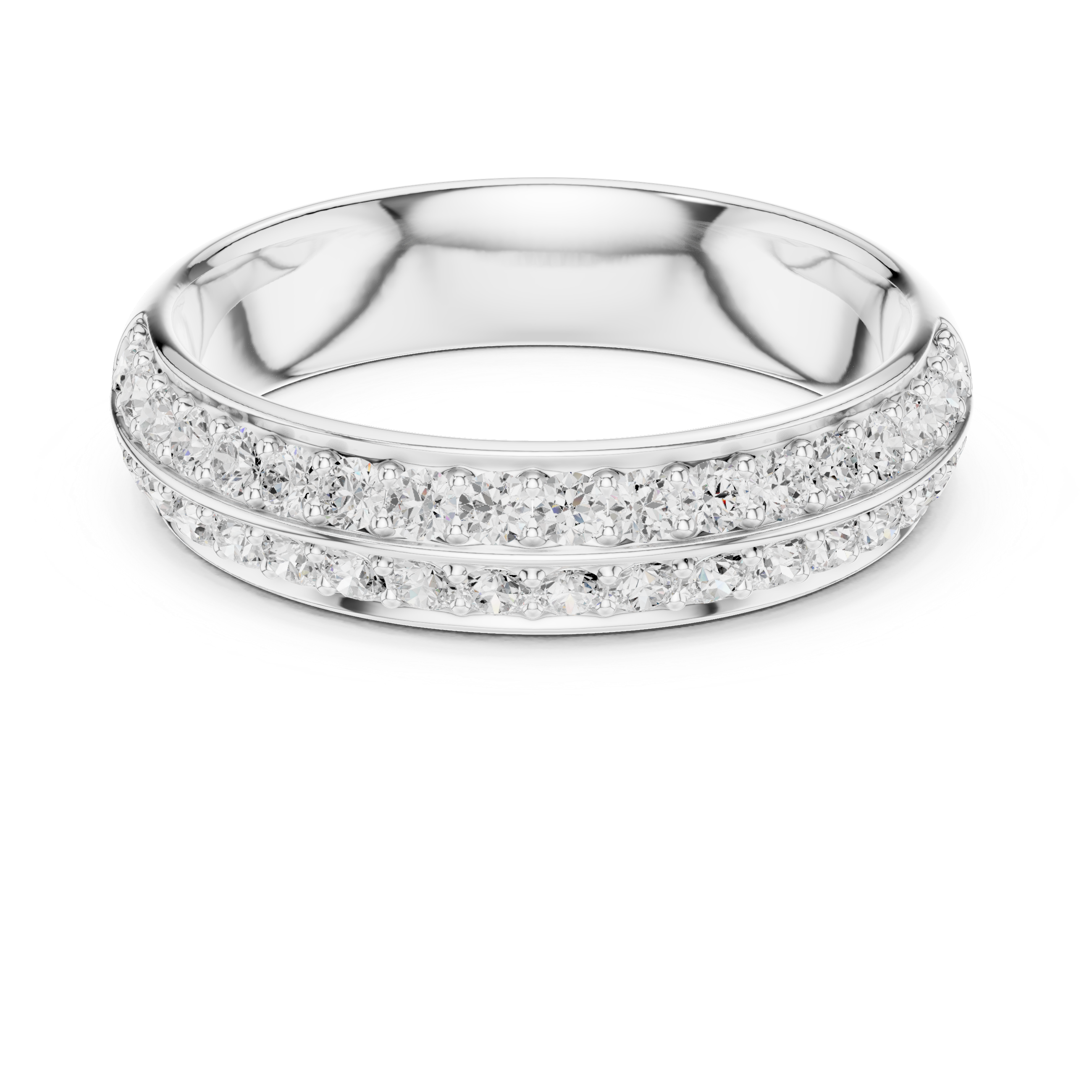 Double Row Diamond Wedding Band
