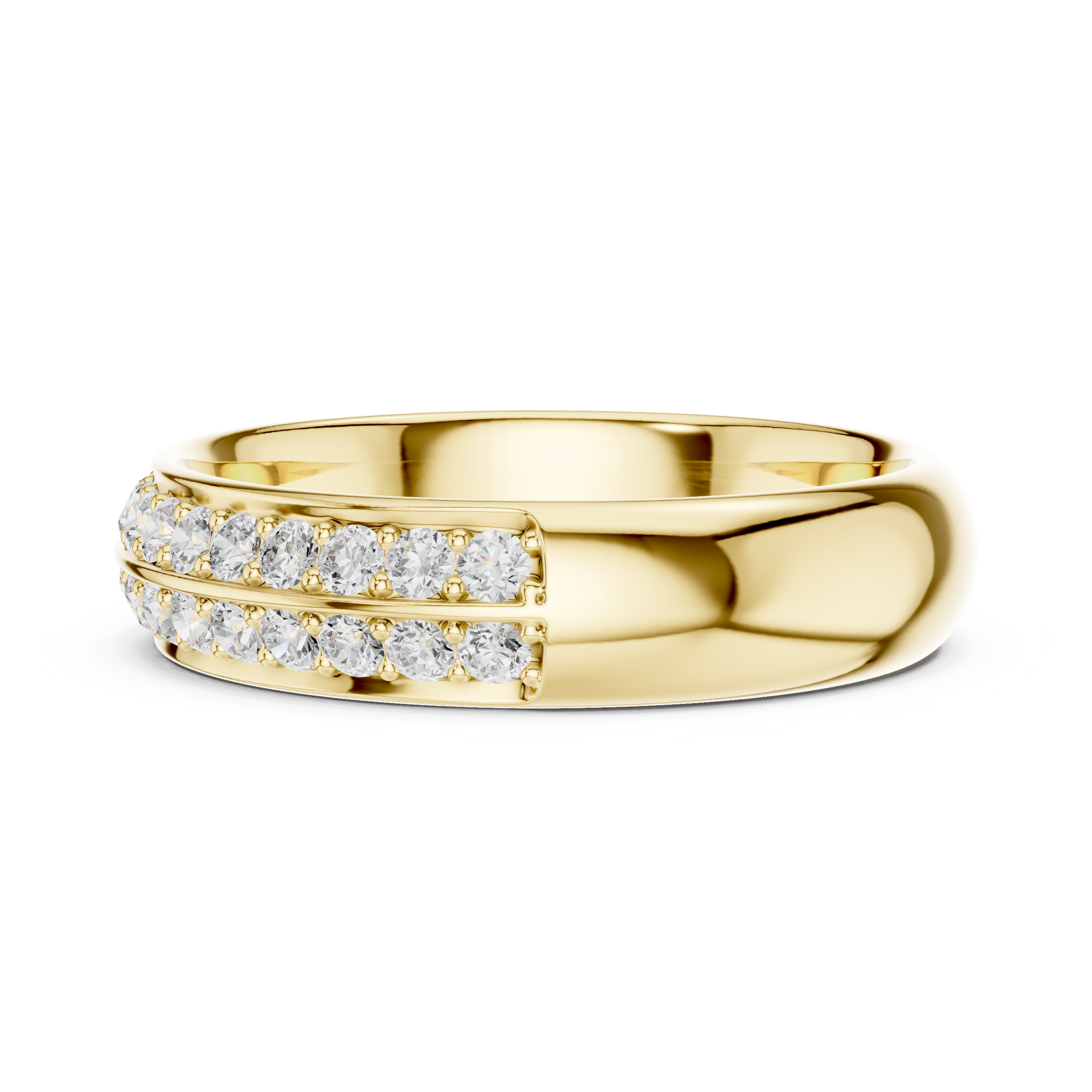 Double Row Diamond Wedding Band