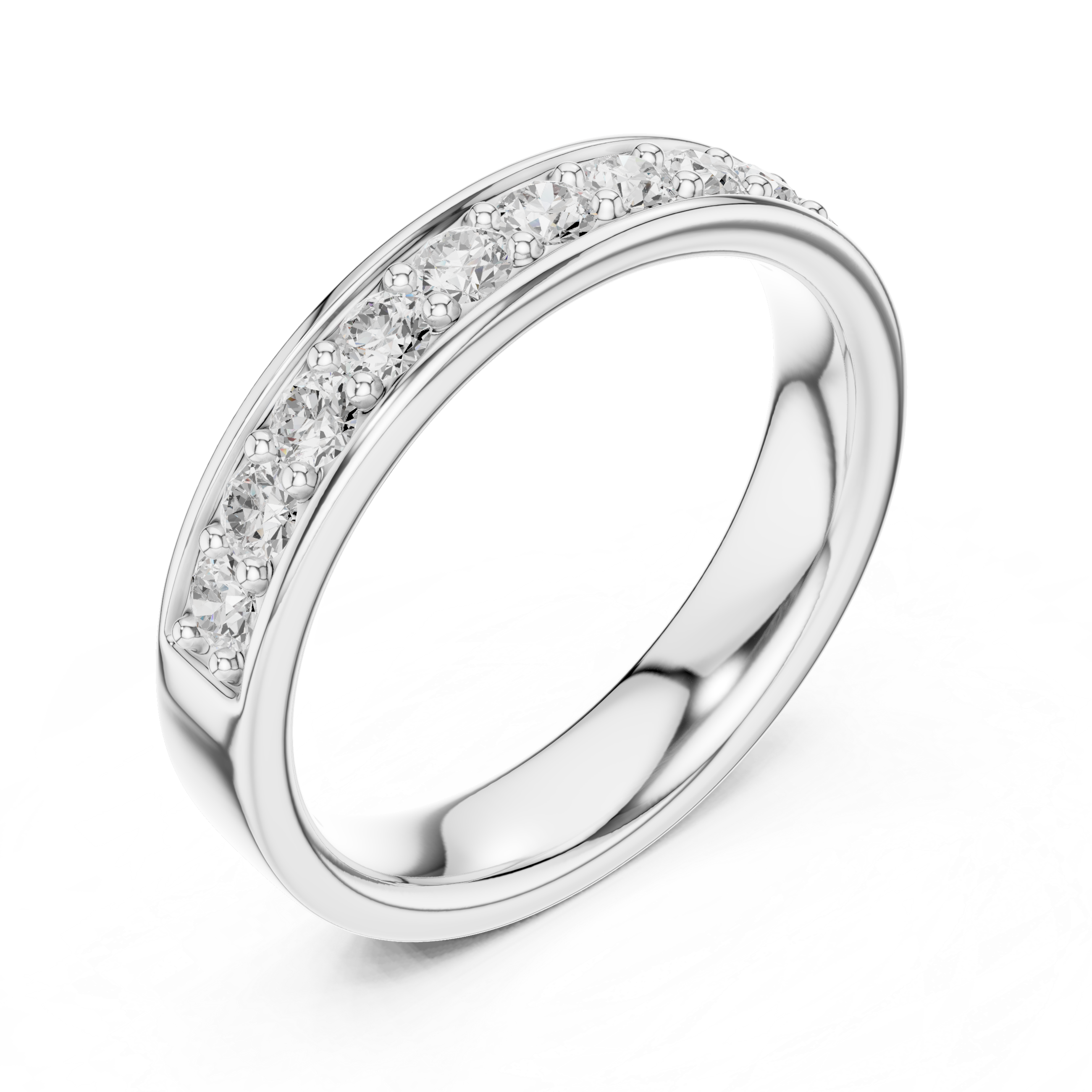Channel Set Diamond Wedding Band