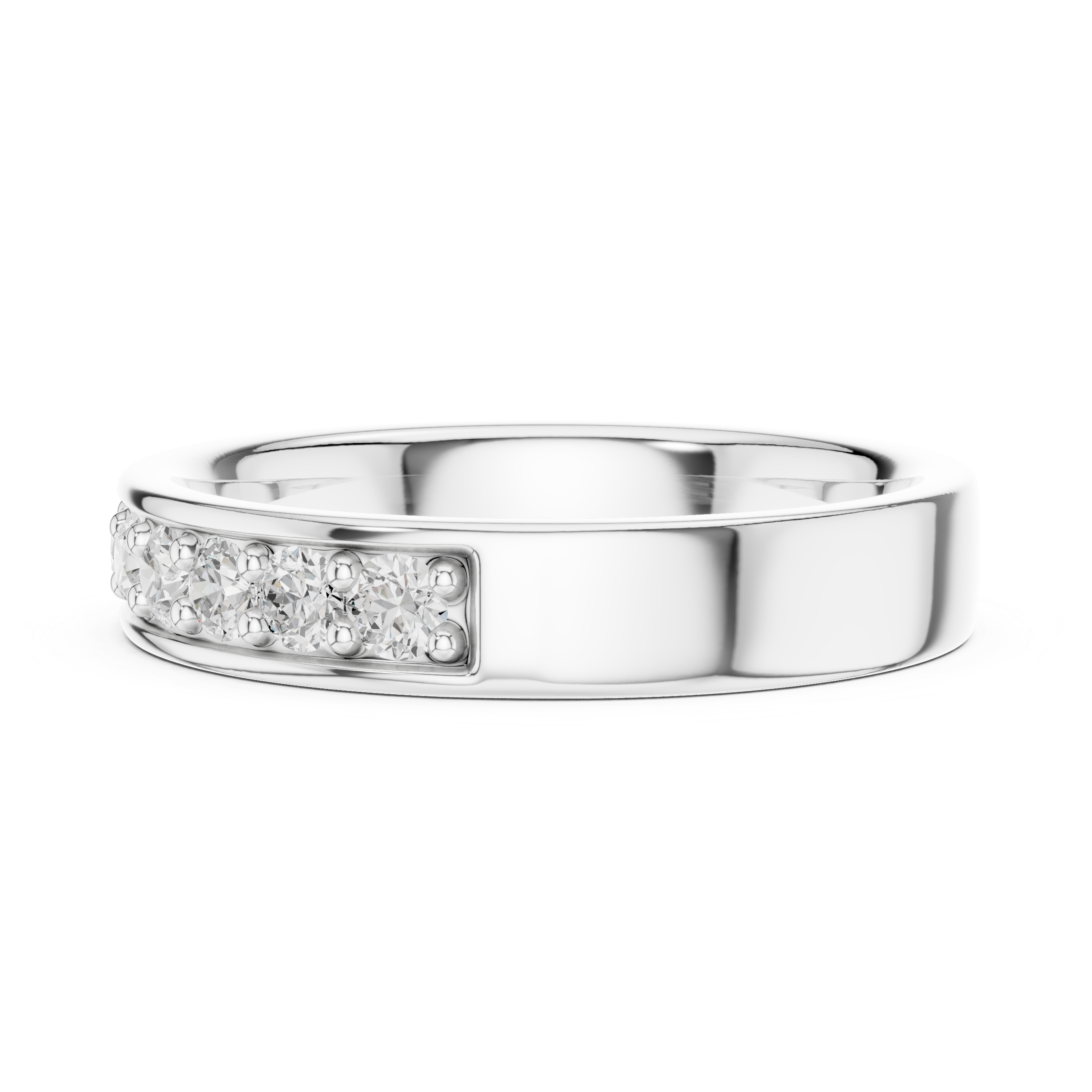 Channel Set Diamond Wedding Band