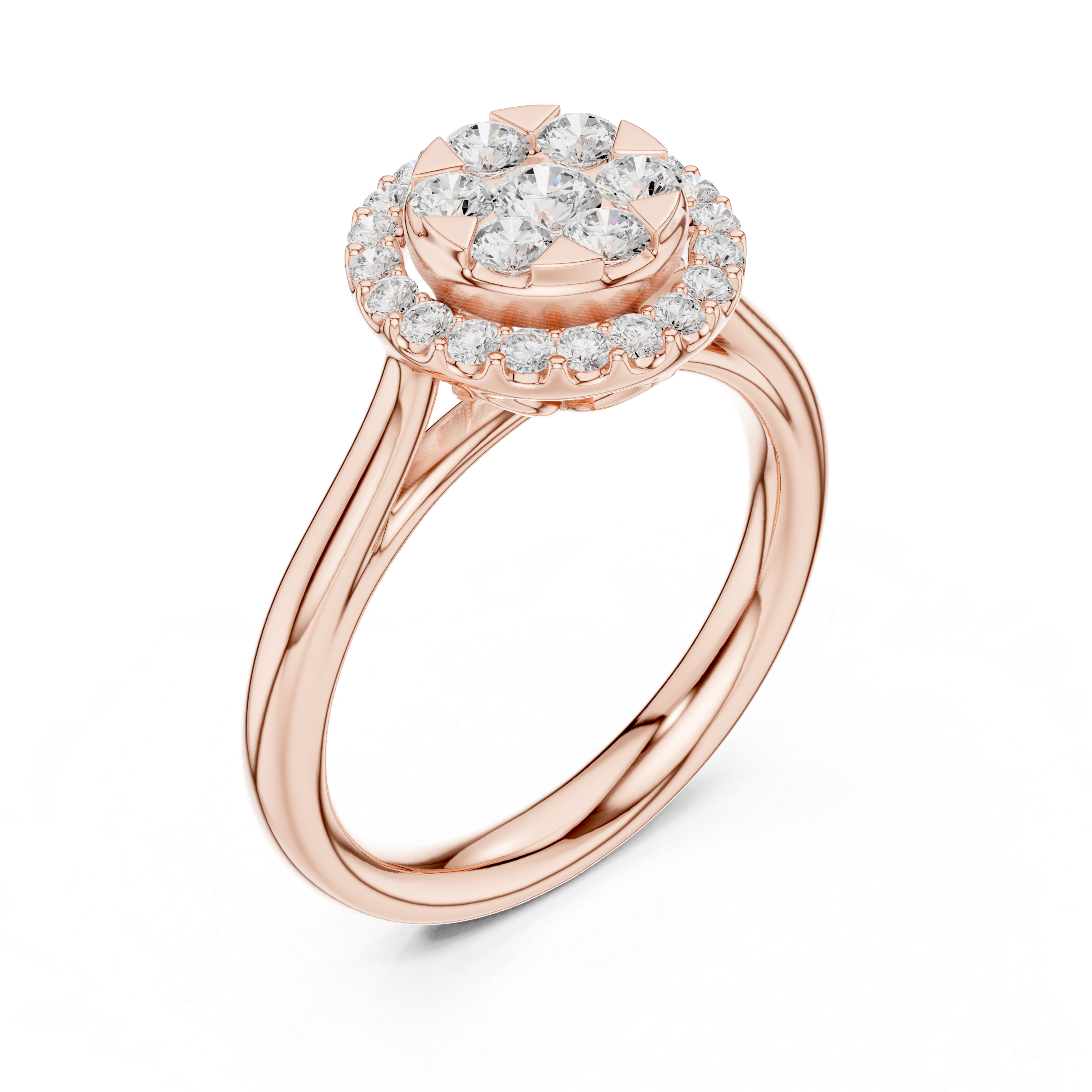 Round Halo Diamond Engagement Ring