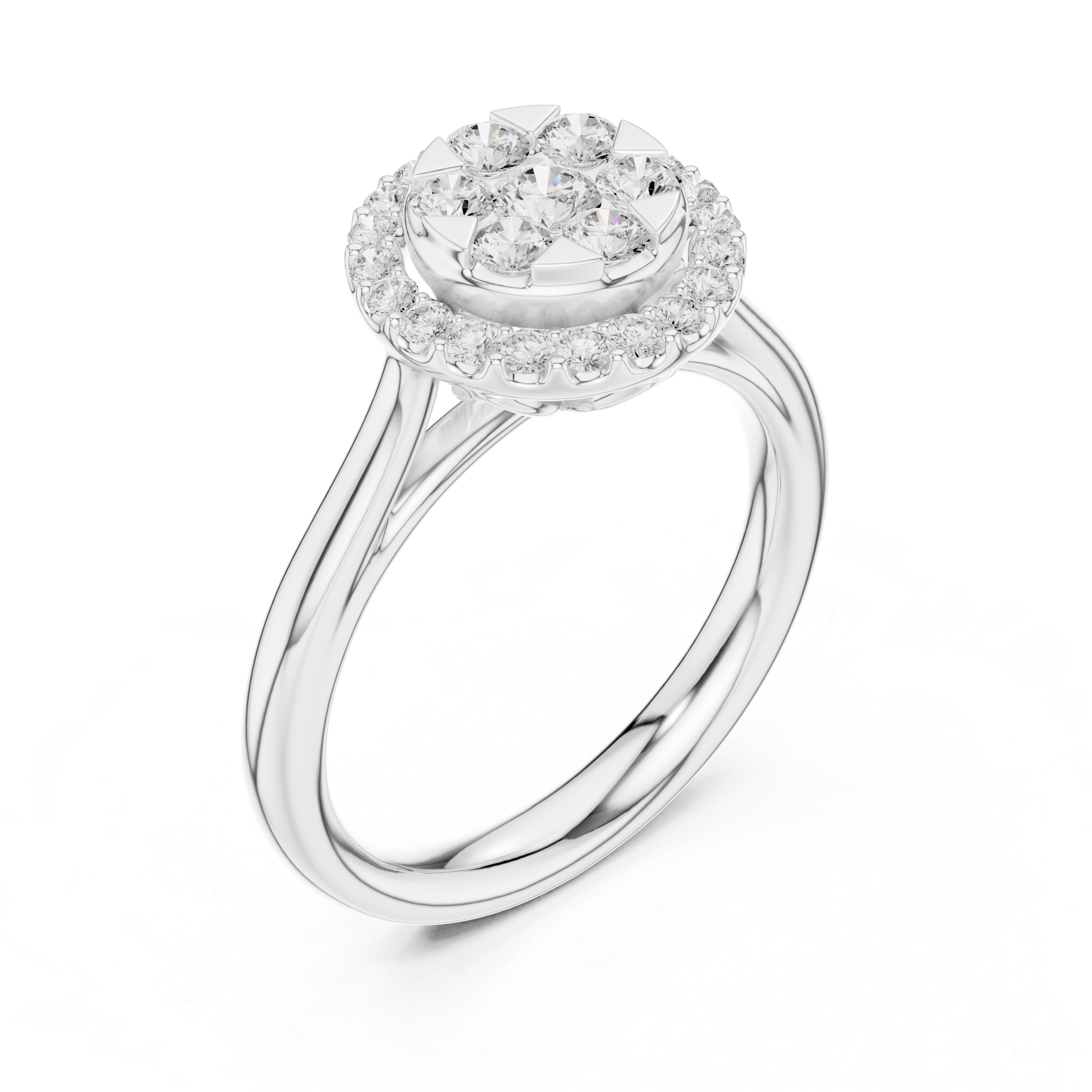 Round Halo Diamond Engagement Ring
