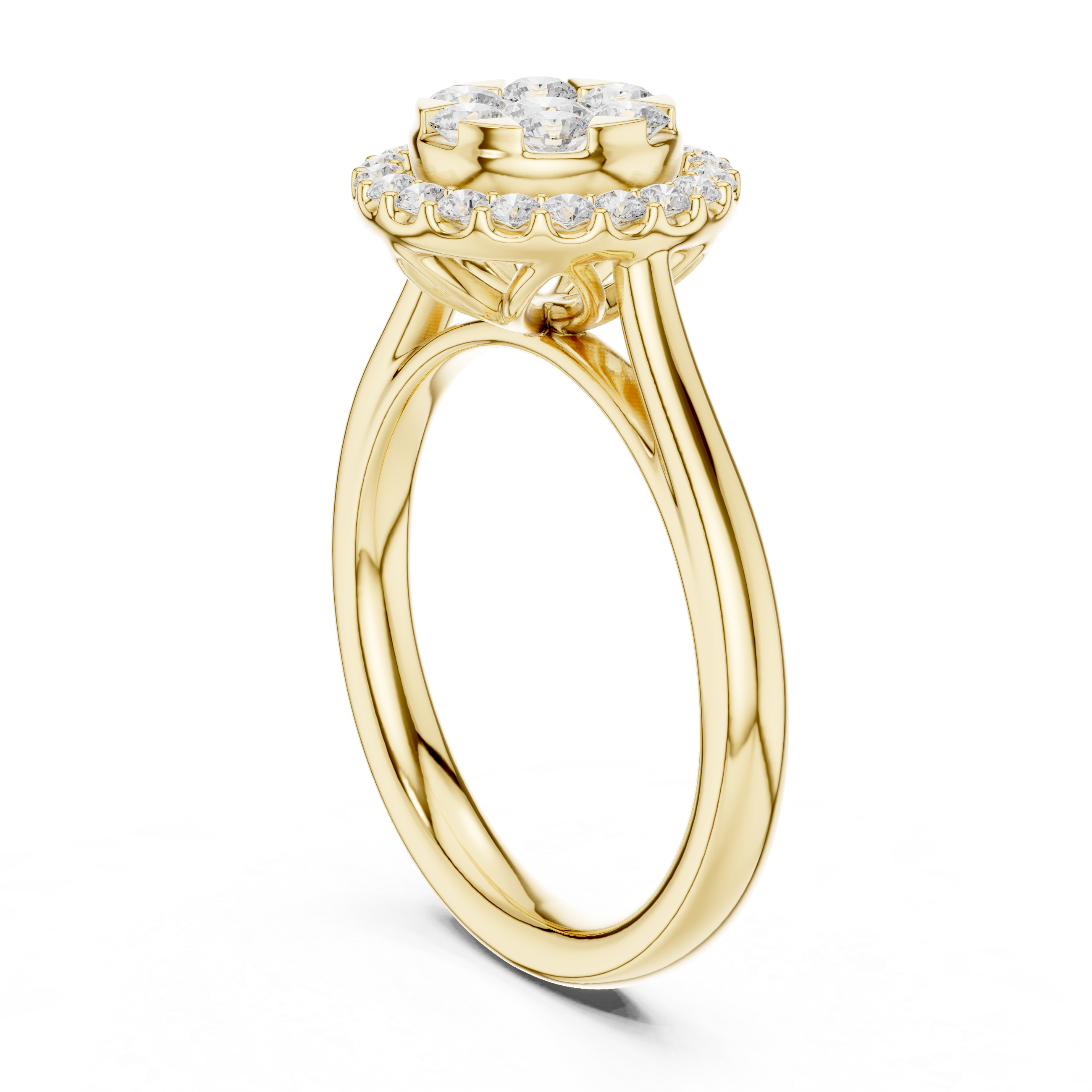 Round Halo Diamond Engagement Ring