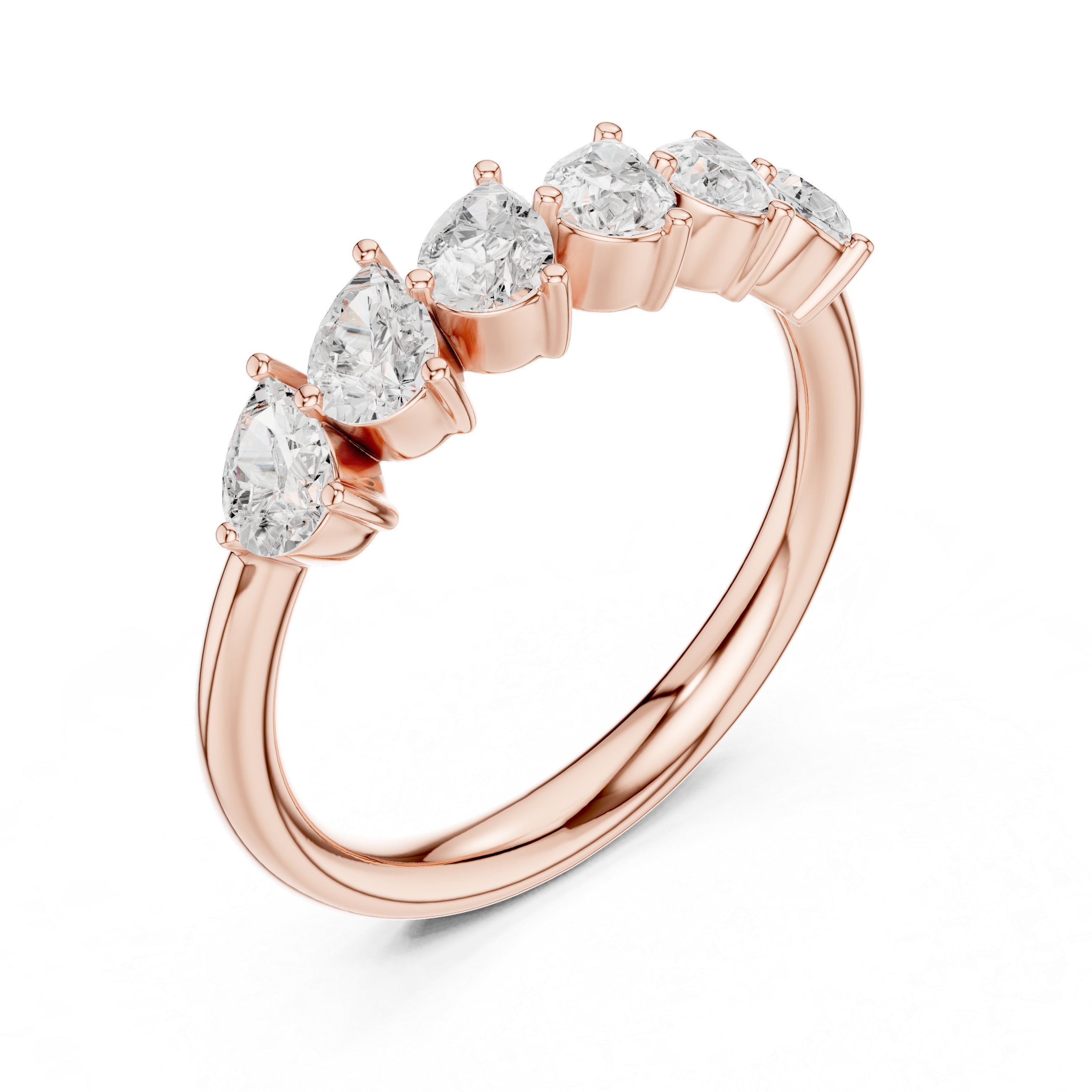 Pear Diamond Wedding Band Ring