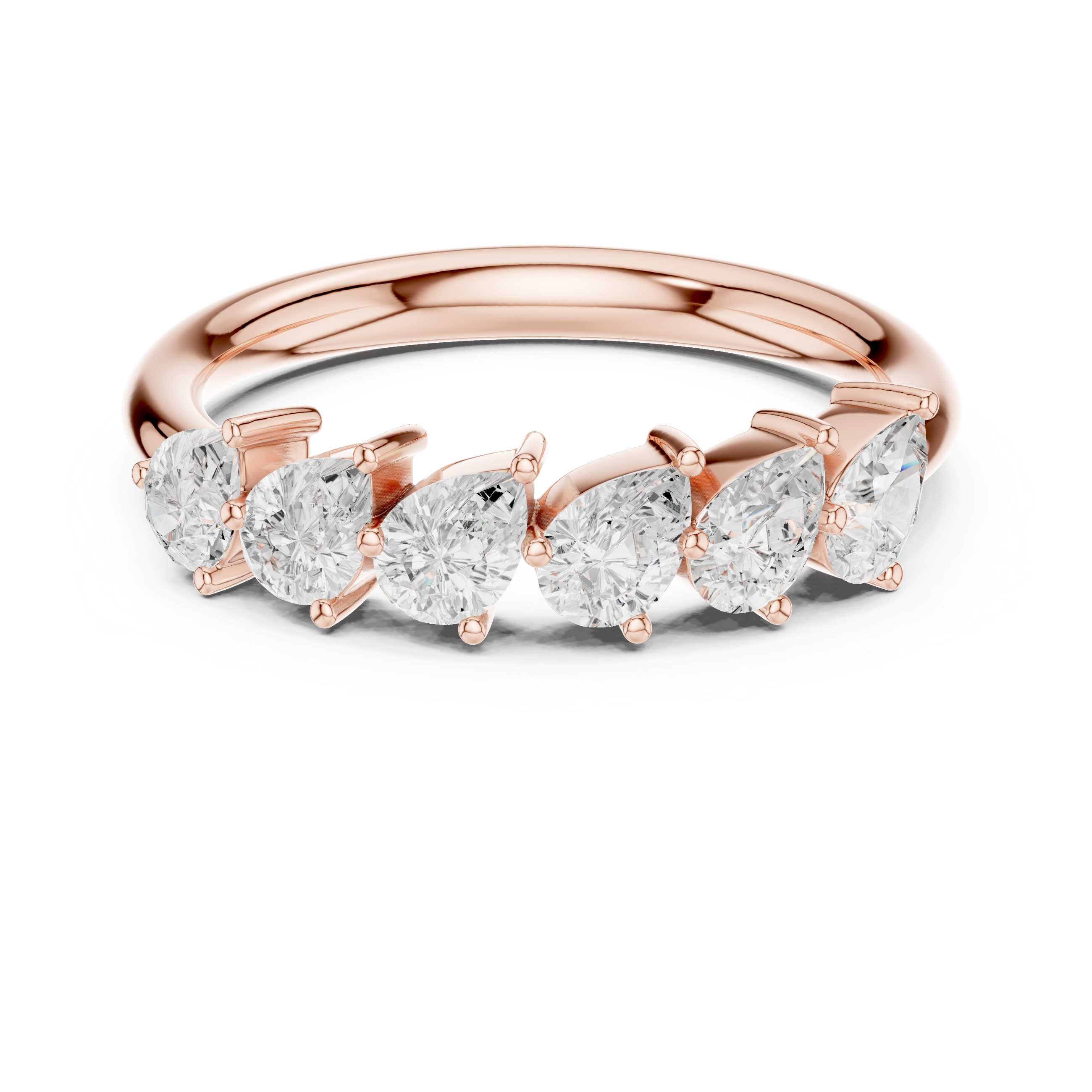 Pear Diamond Wedding Band Ring