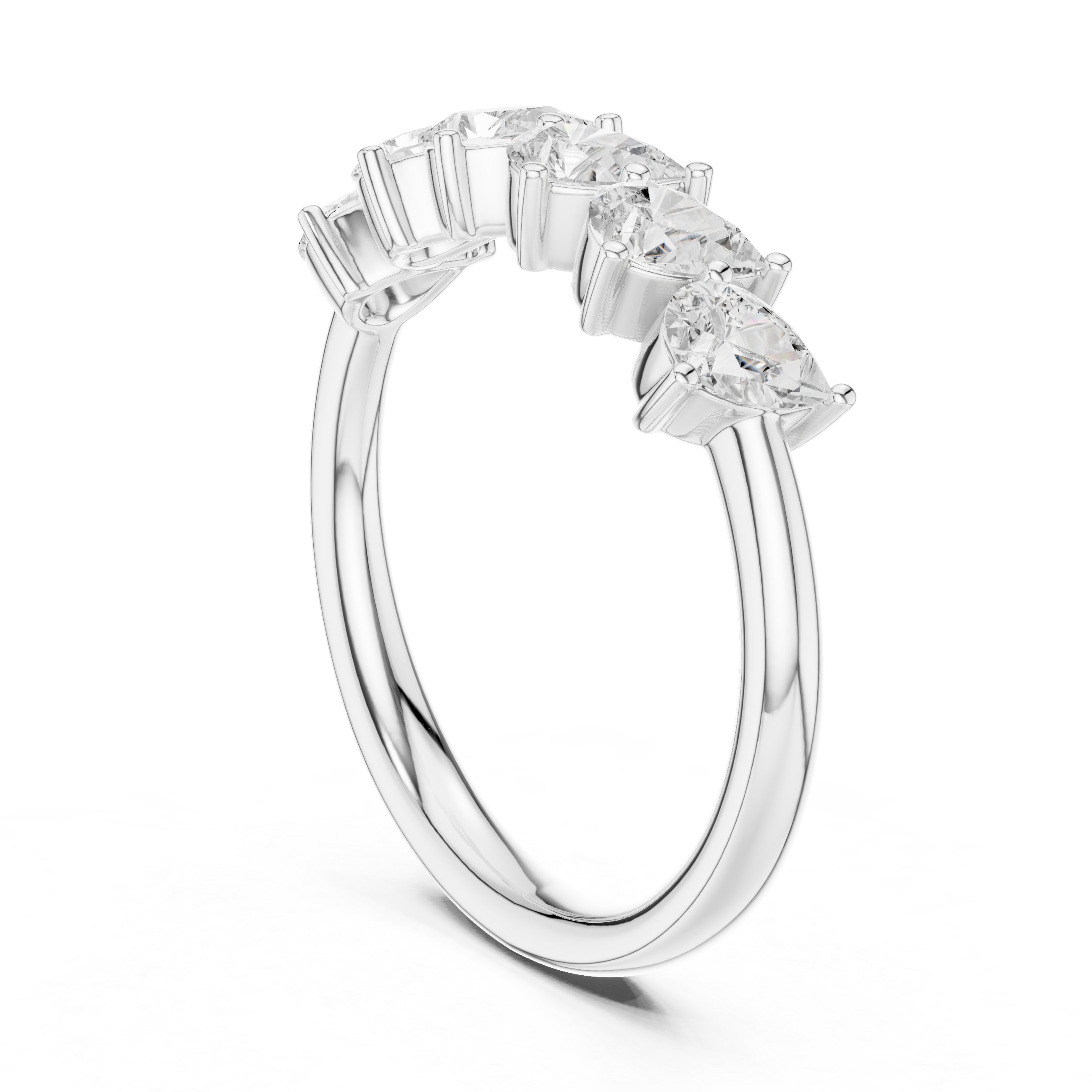 Pear Diamond Wedding Band Ring