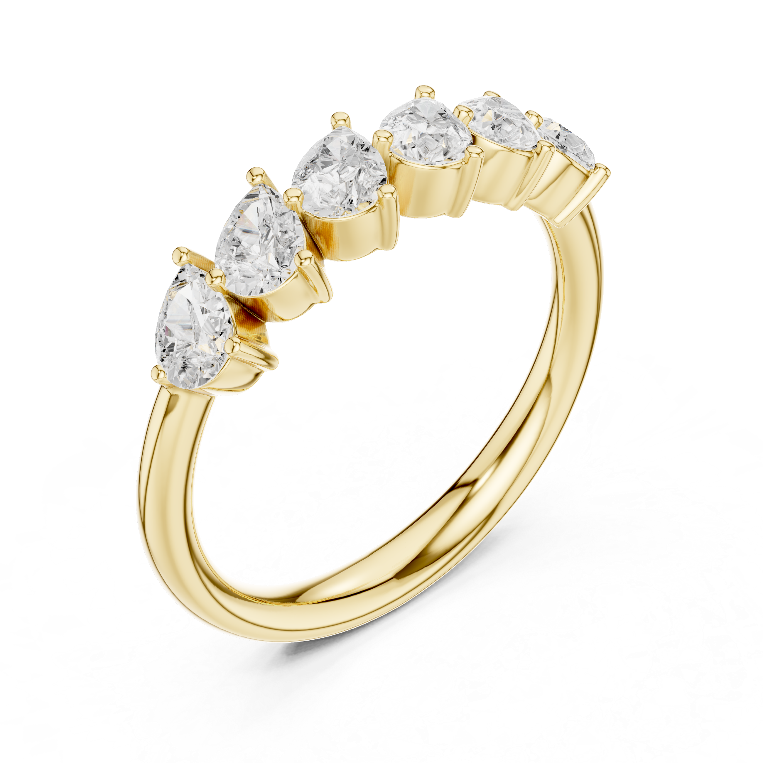 Pear Diamond Wedding Band Ring