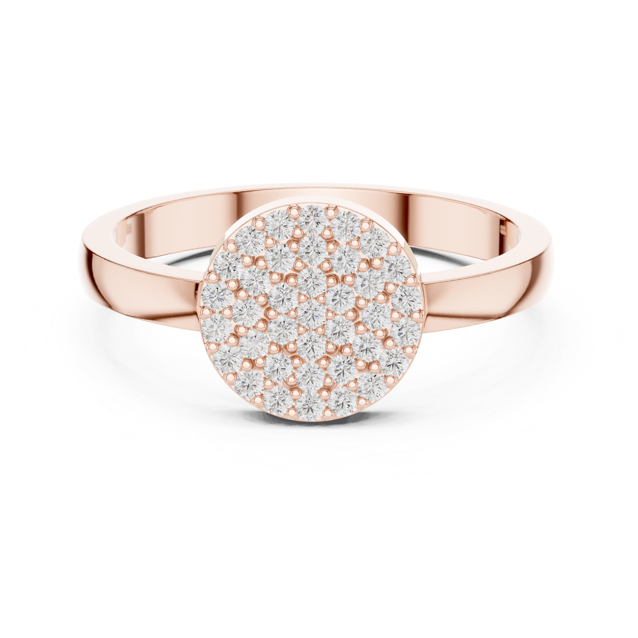 Round Diamond Pavé Disc Ring