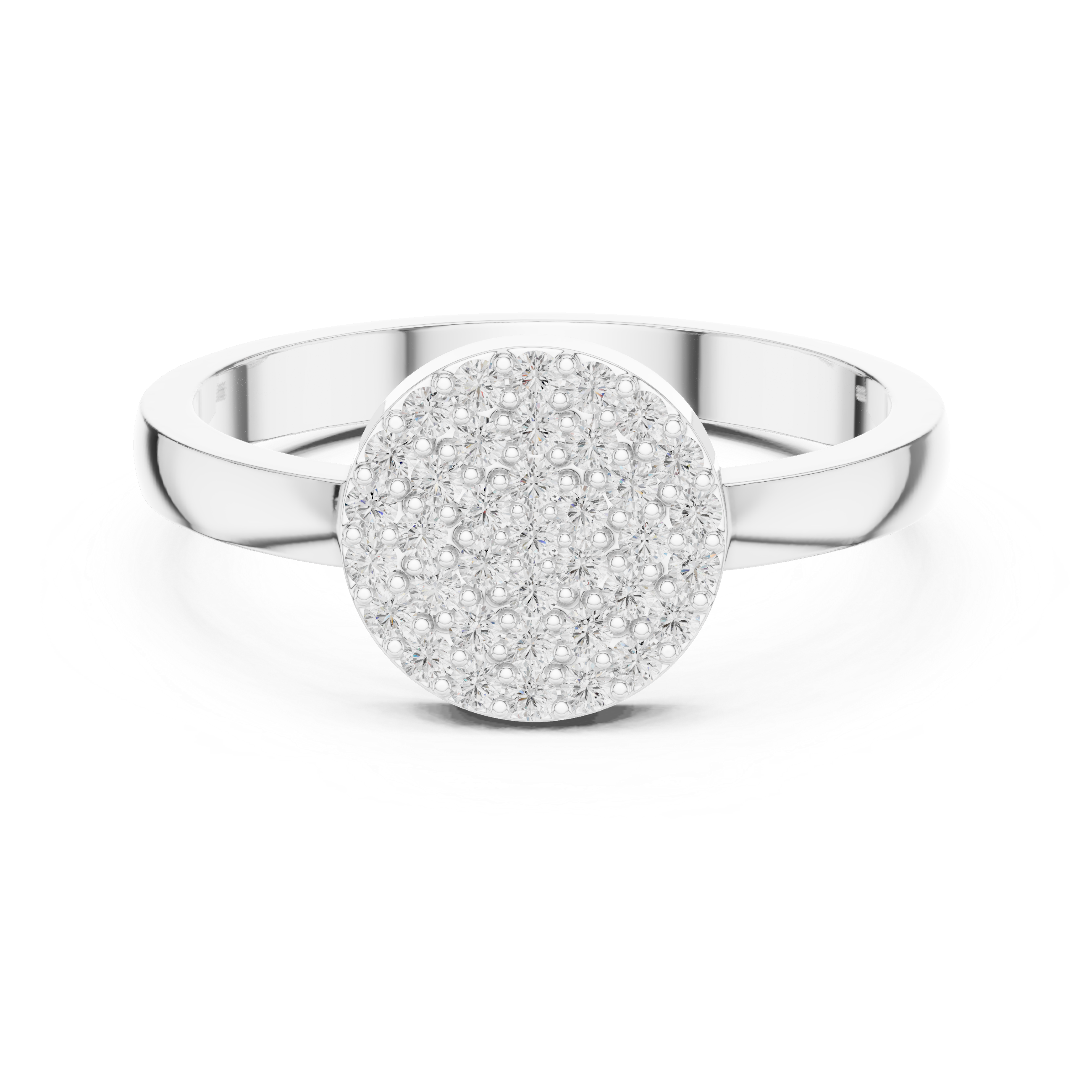 Round Diamond Pavé Disc Ring