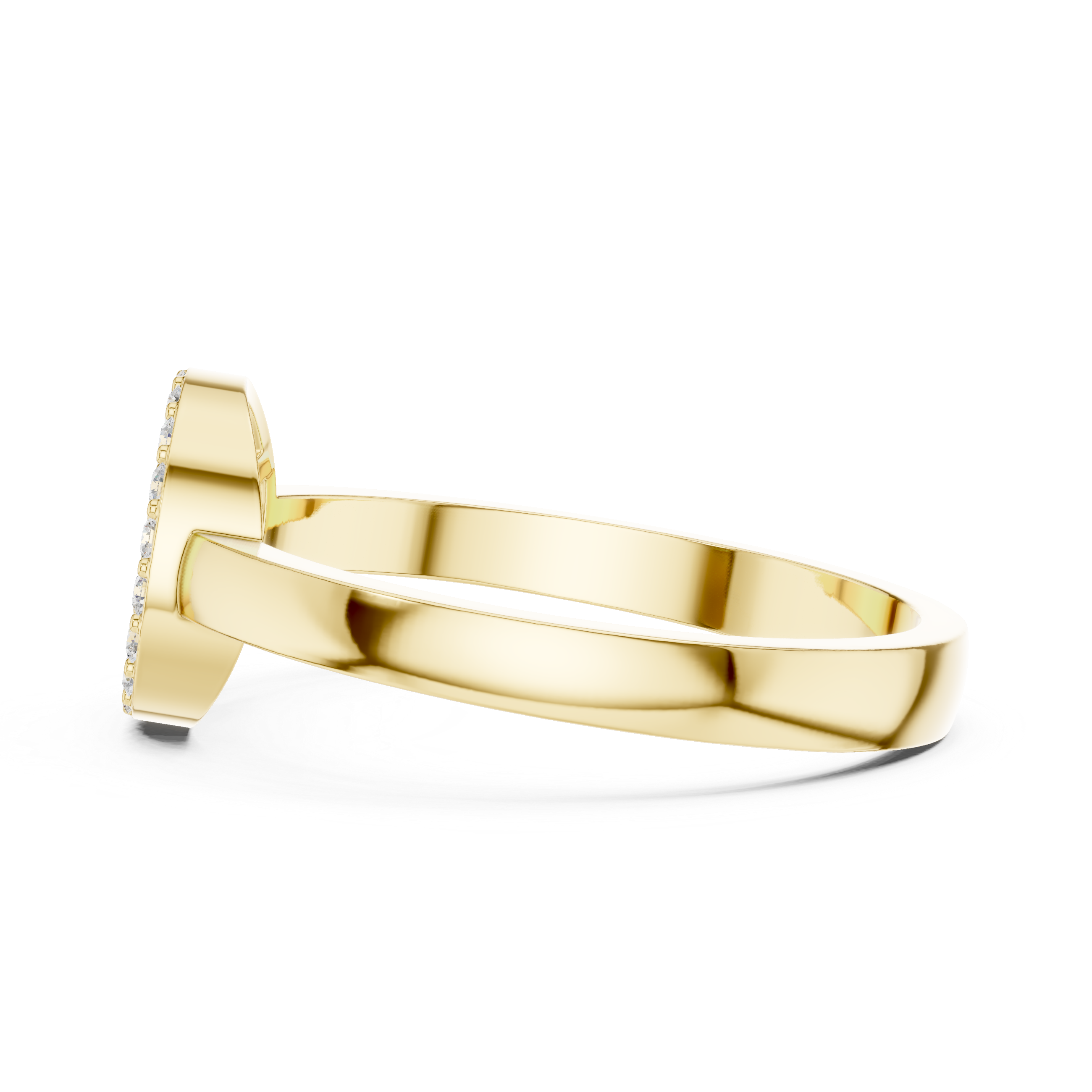 Round Diamond Pavé Disc Ring