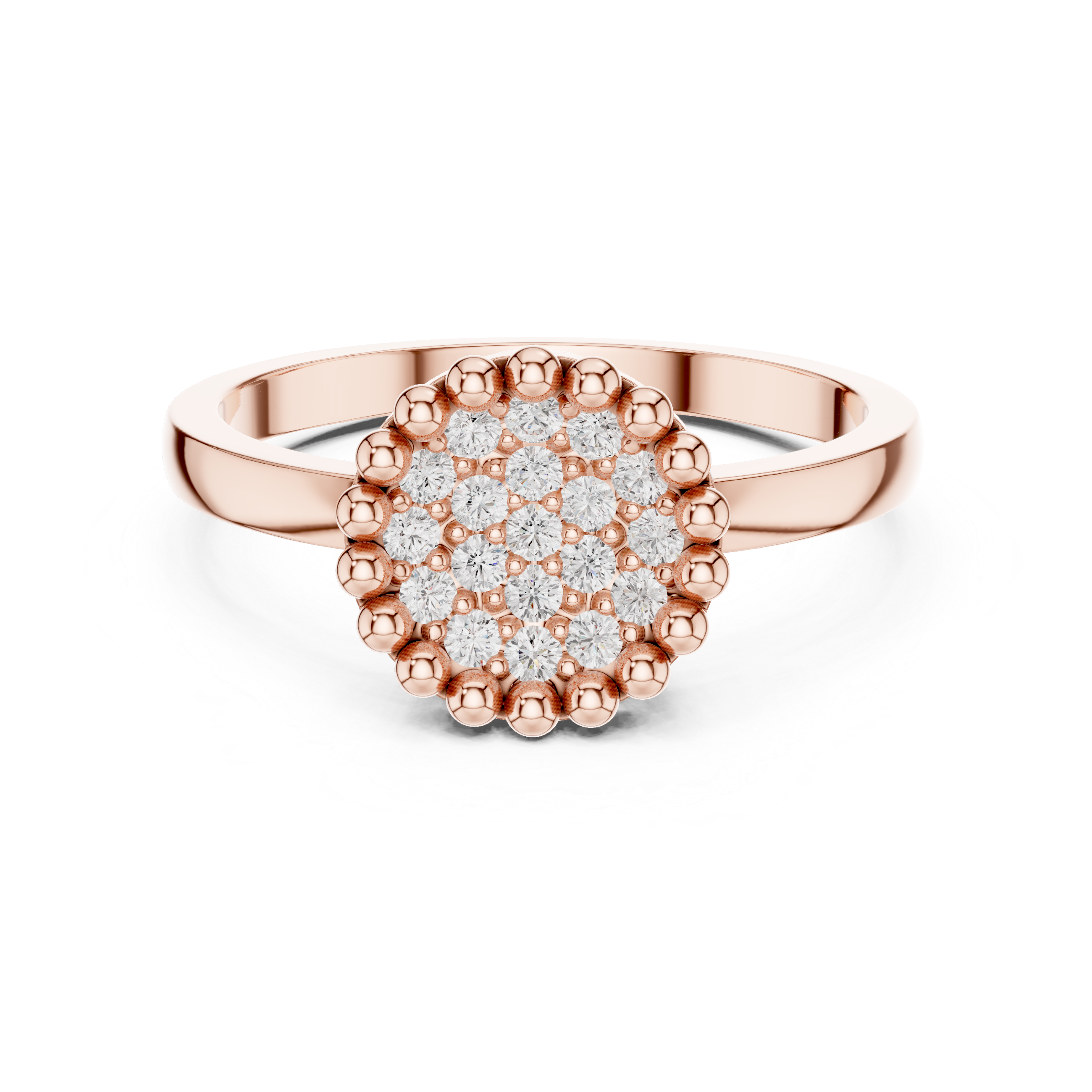 Round Diamond Cluster Halo Engagement Ring
