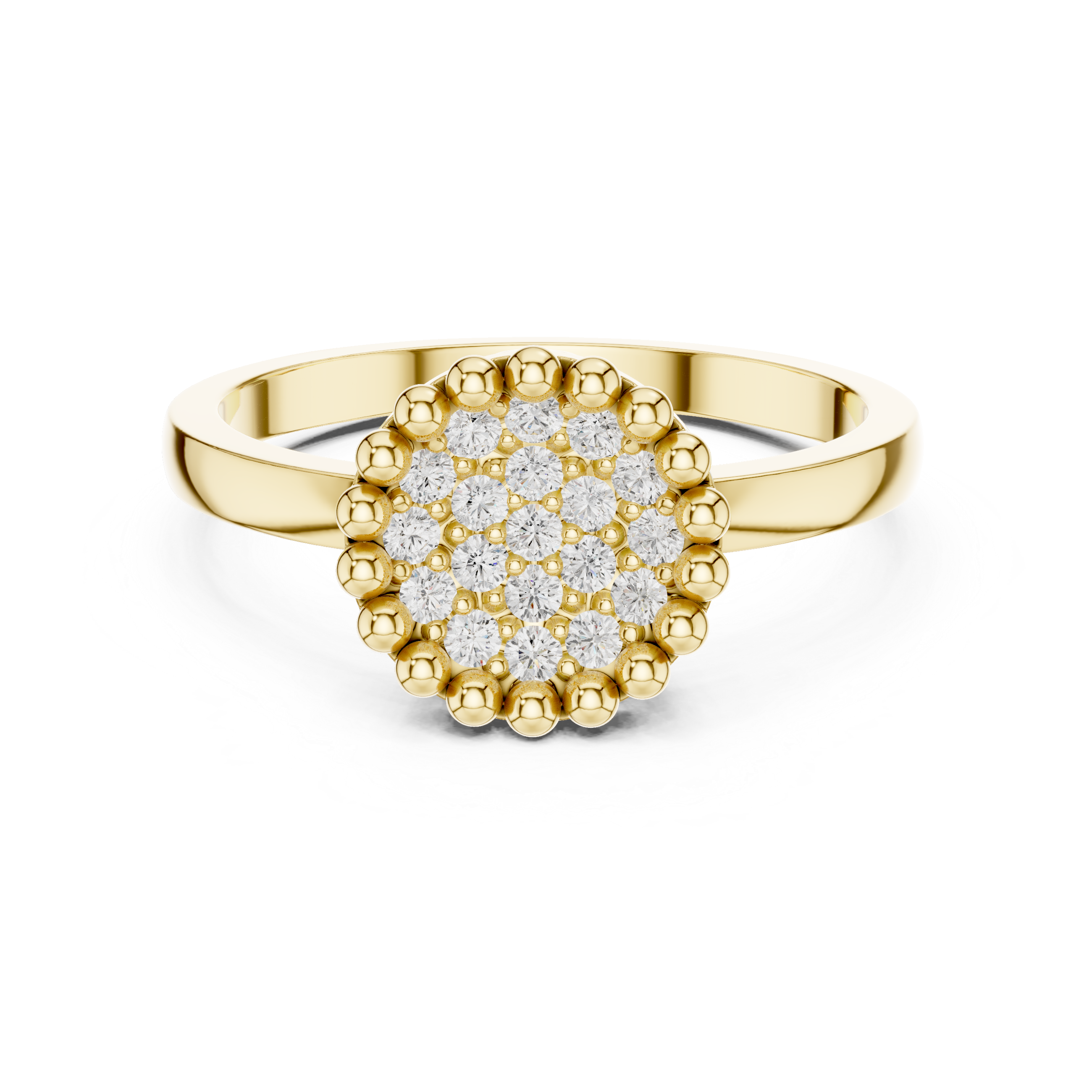 Round Diamond Cluster Halo Engagement Ring