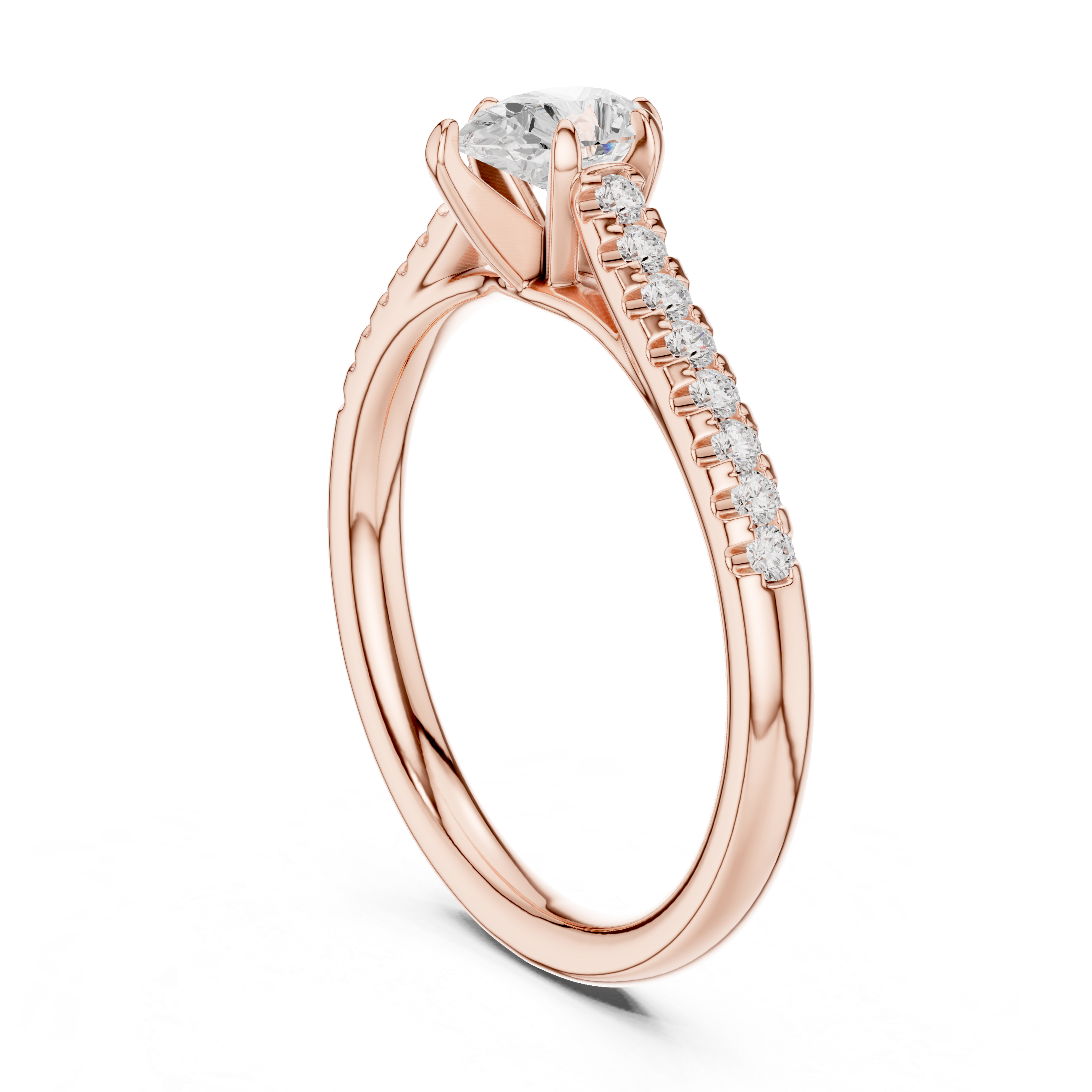Pear Cut Diamond Solitaire Engagement Ring