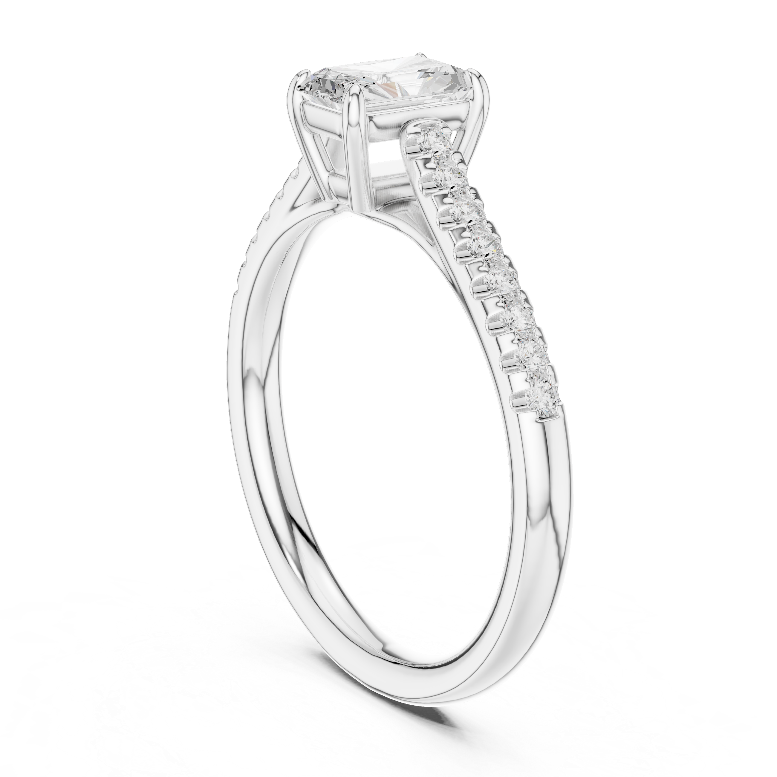 Radiant Cut Diamond Solitaire Engagement Ring