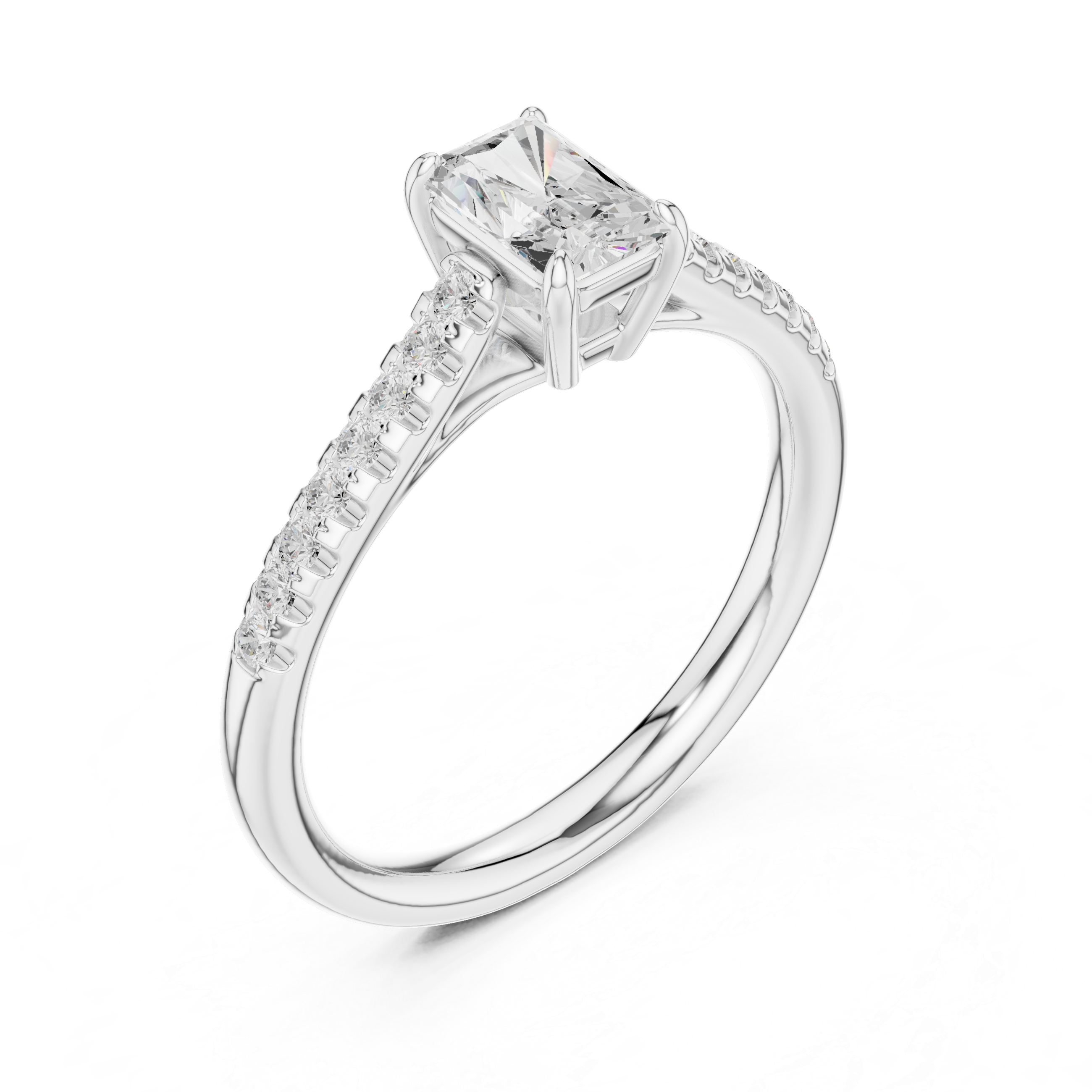 Radiant Cut Diamond Solitaire Engagement Ring