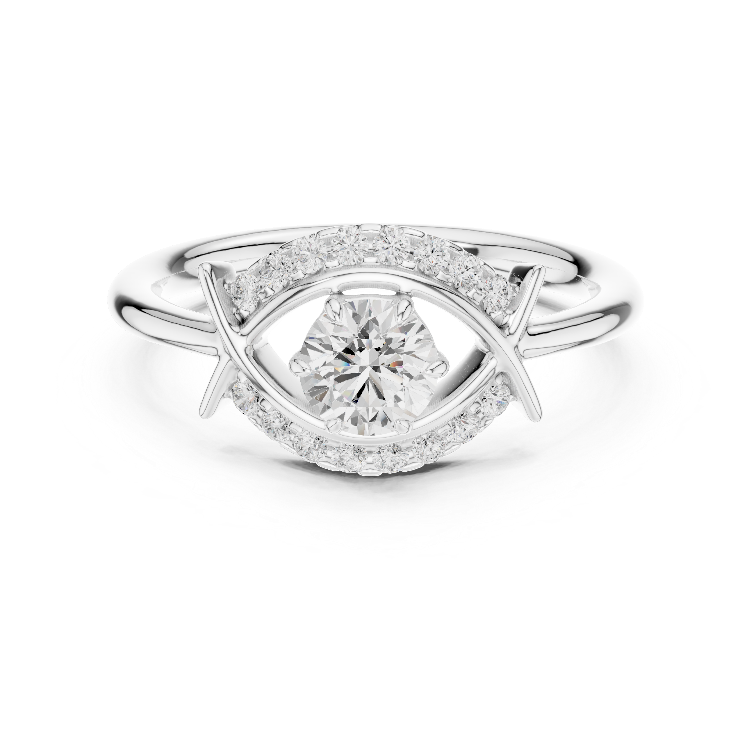 Diamond Evil Eye Engagement Ring