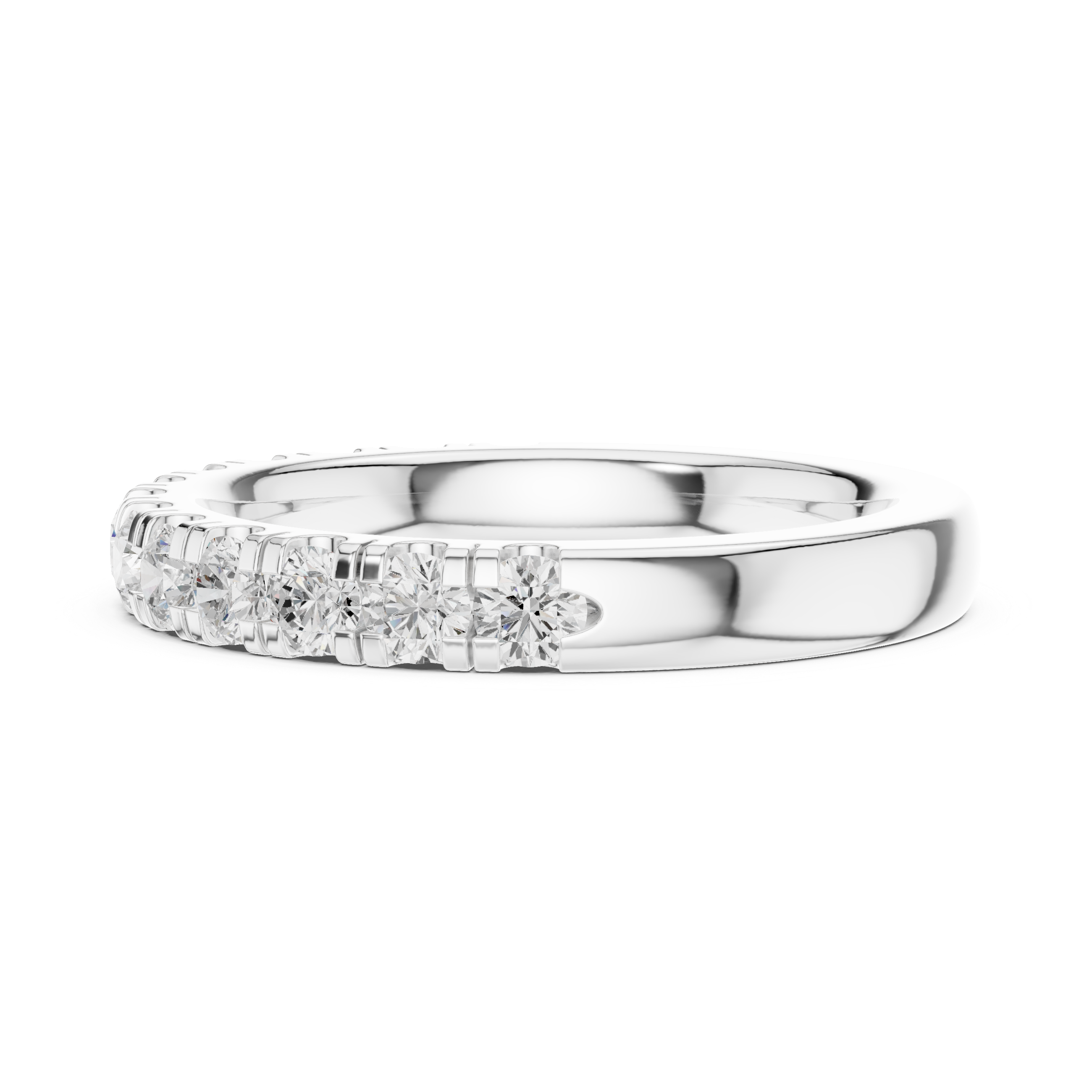 Round Diamond Half Eternity Wedding Ring