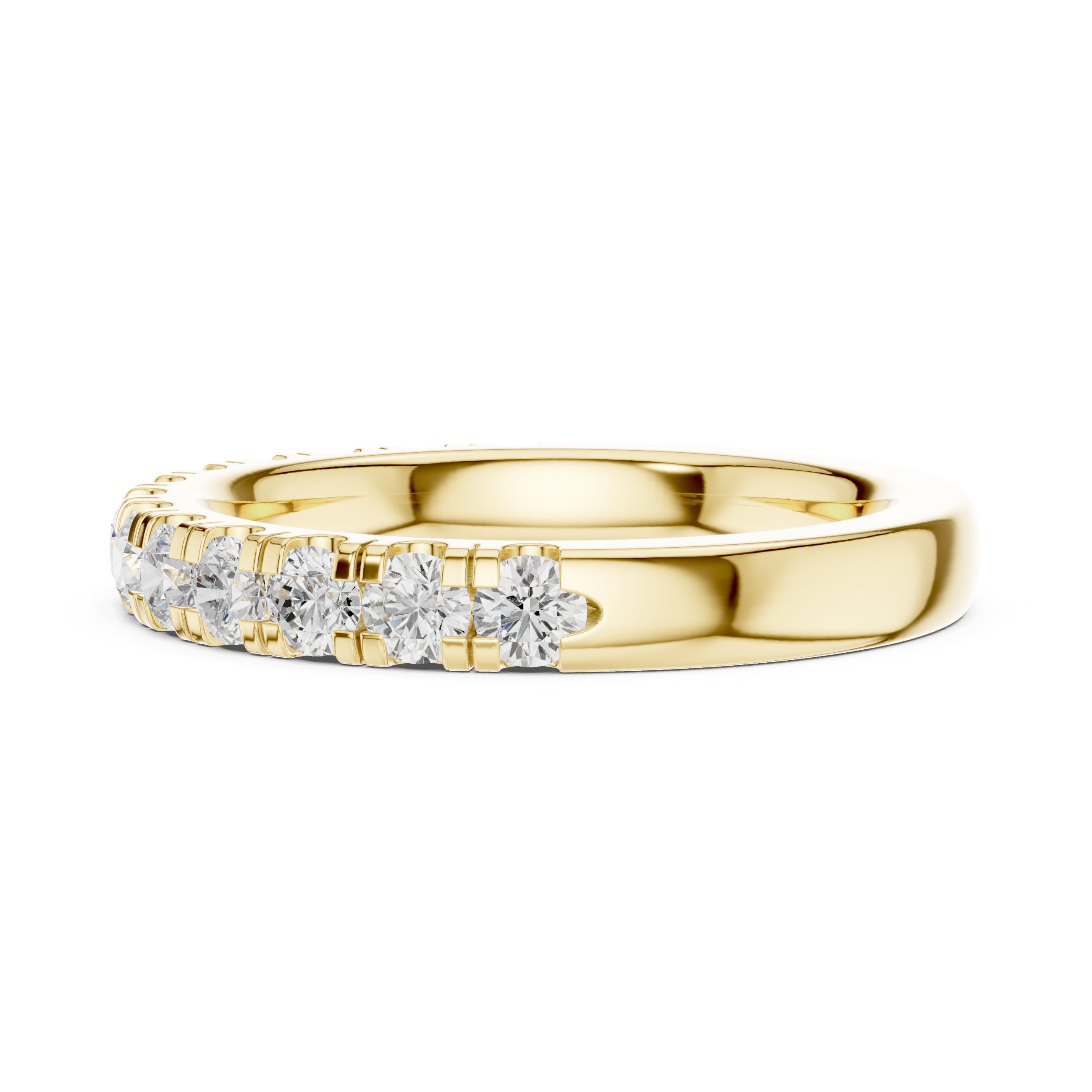 Round Diamond Half Eternity Wedding Ring