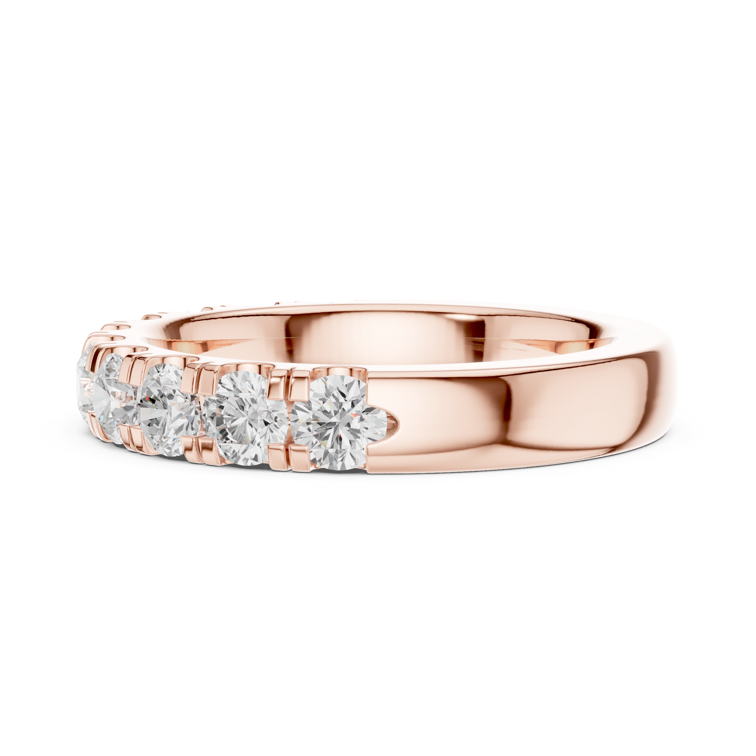 Round Diamond Half Eternity Wedding Ring