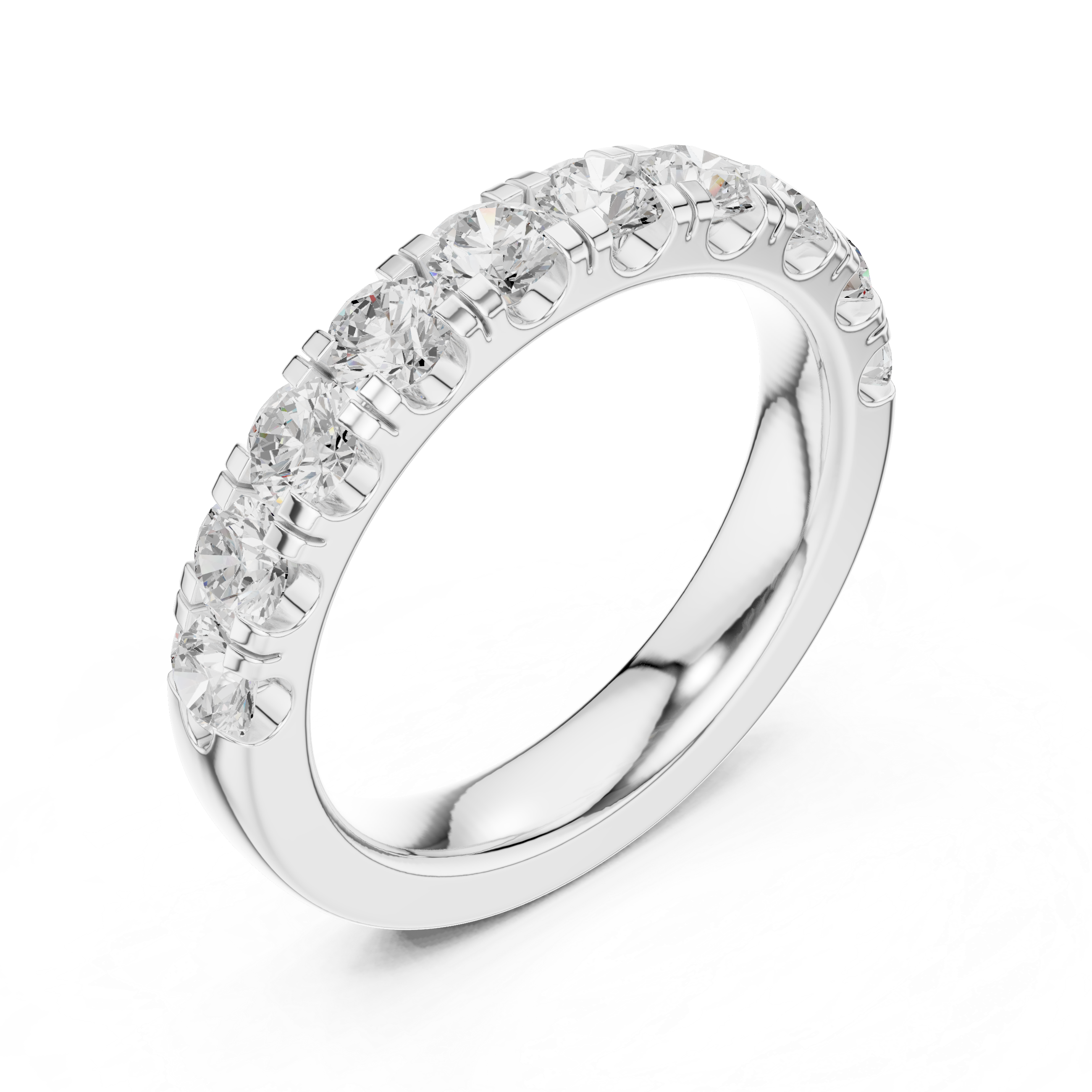 Round Diamond Half Eternity Wedding Ring