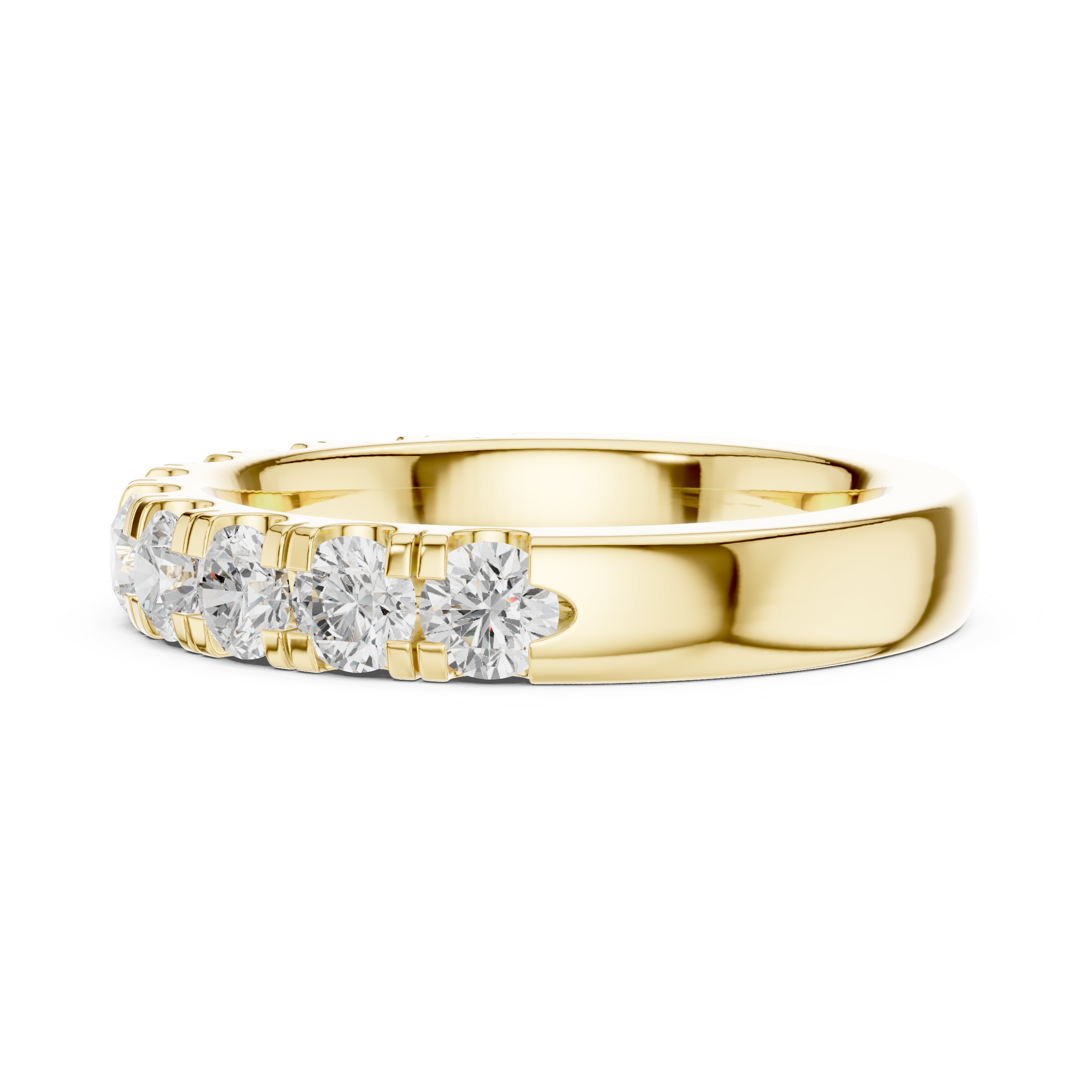 Round Diamond Half Eternity Wedding Ring