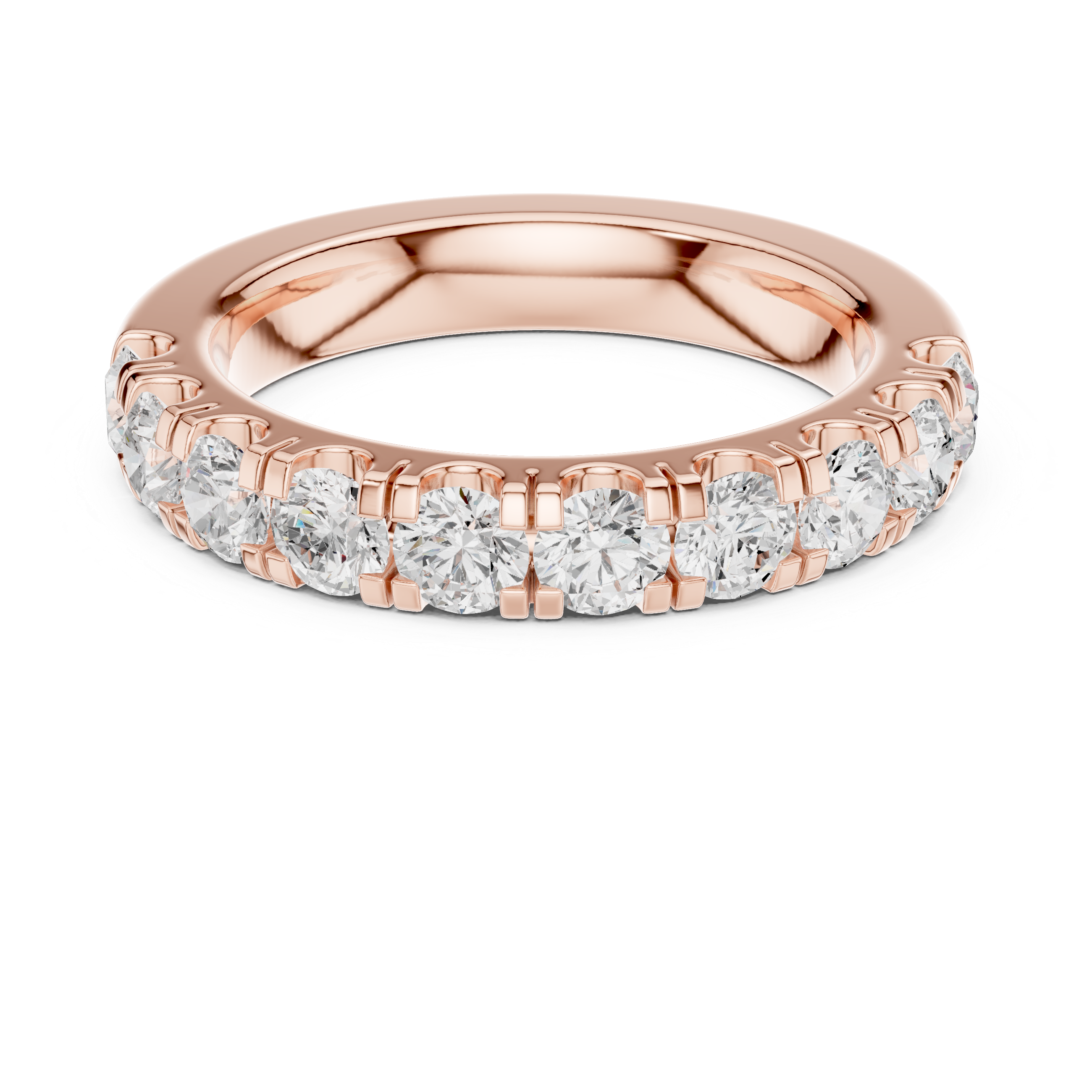 Round Diamond Half Eternity Wedding Ring