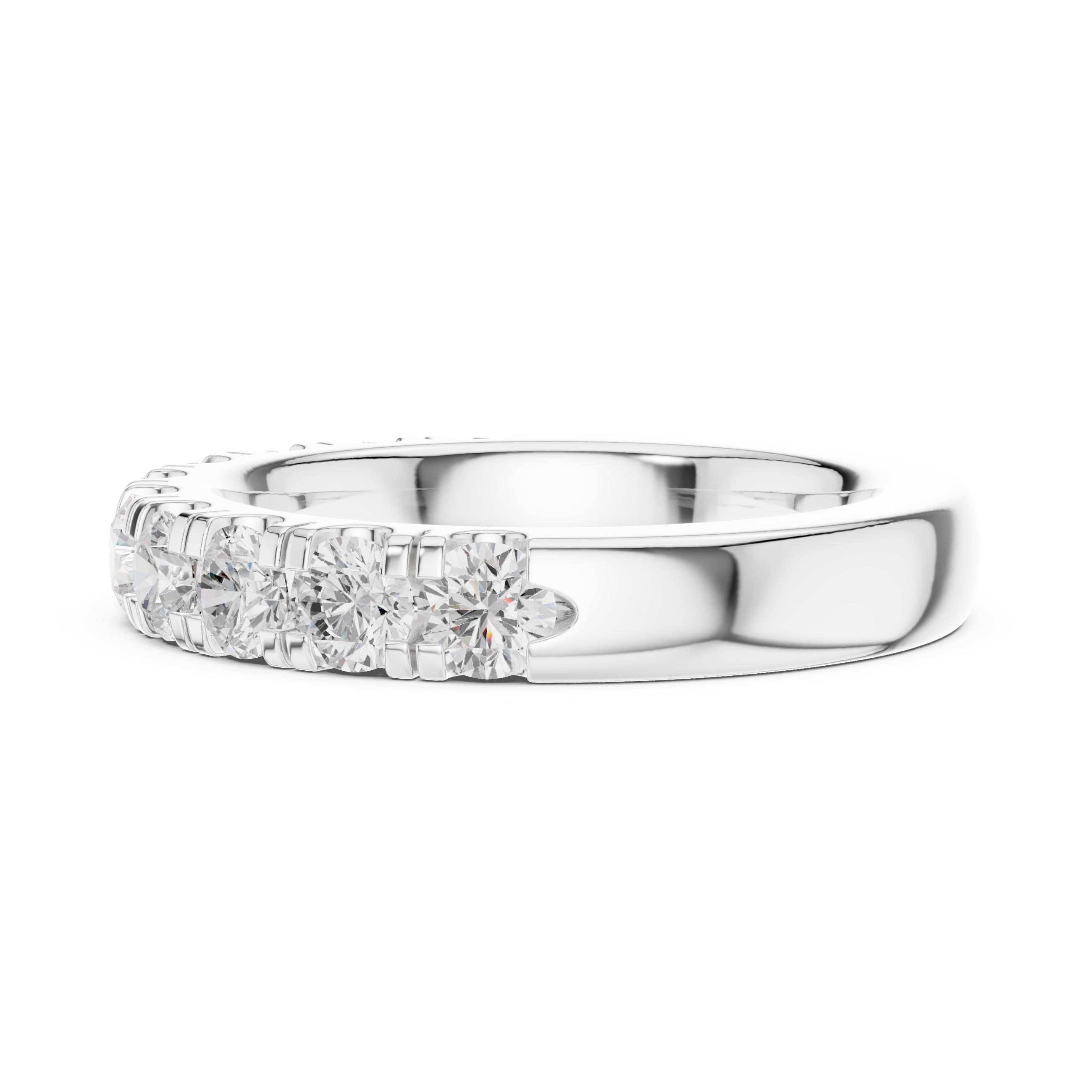 Round Diamond Half Eternity Wedding Ring