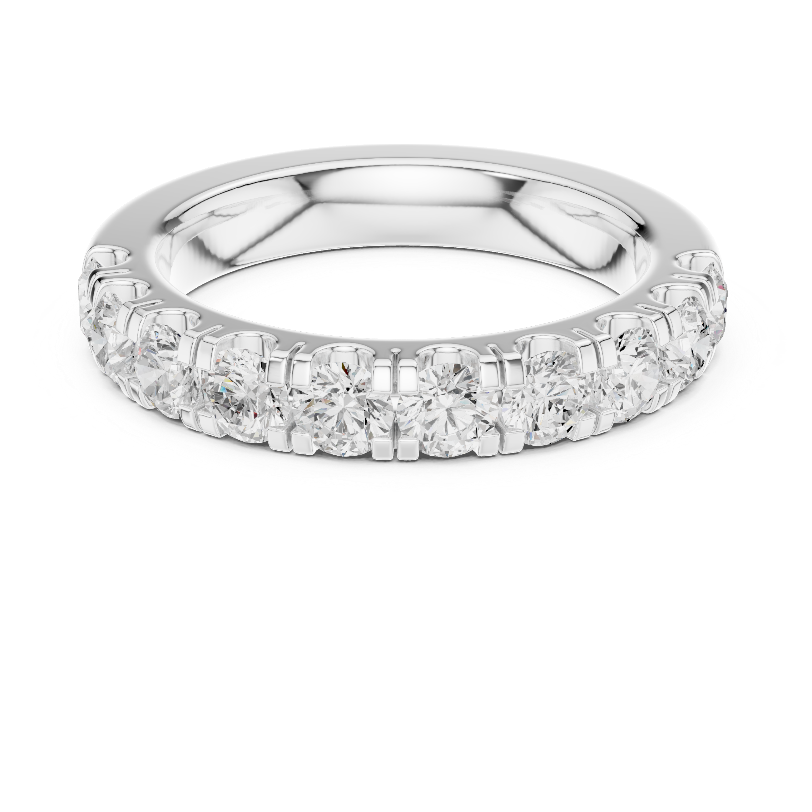 Round Diamond Half Eternity Wedding Ring