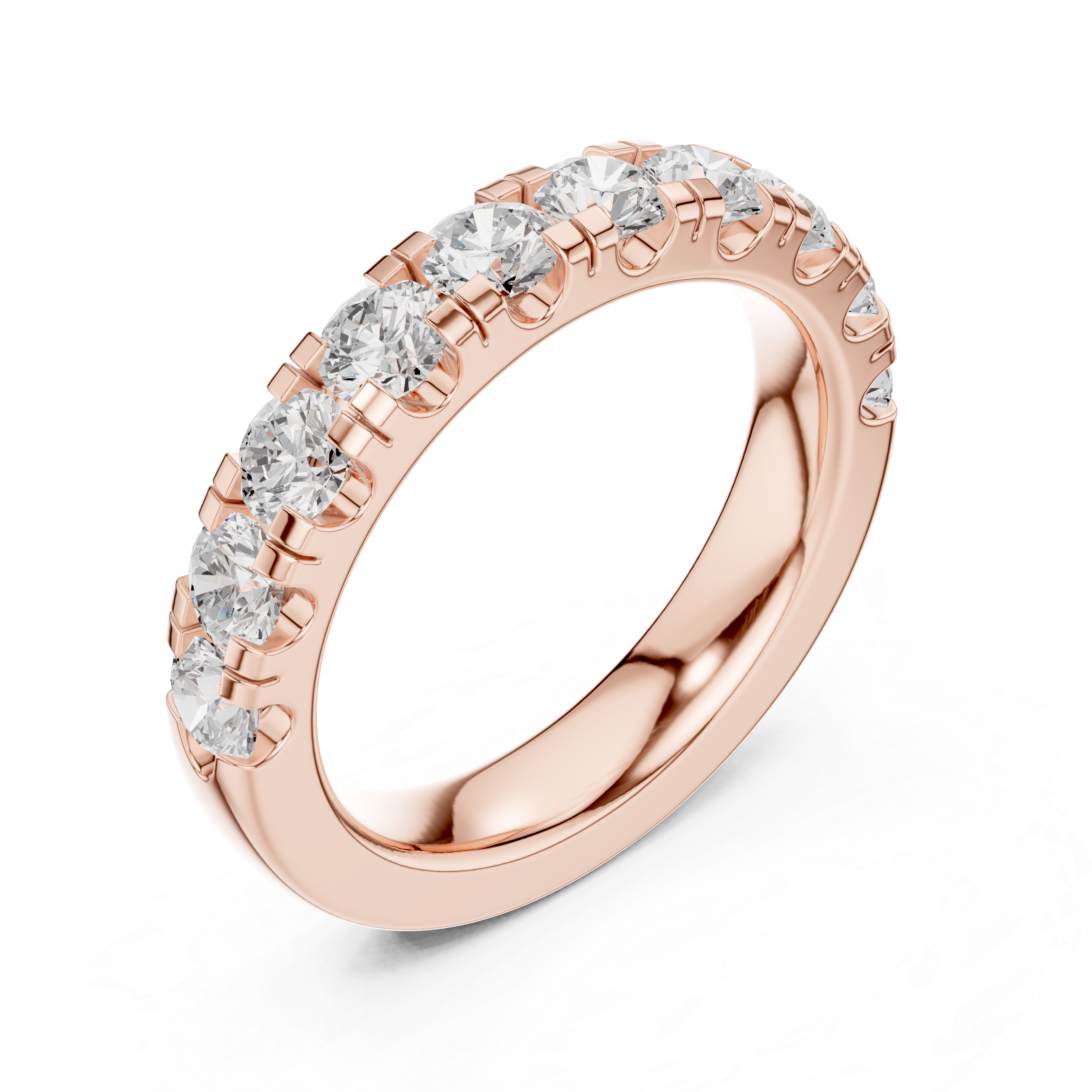 Round Diamond Half Eternity Wedding Ring