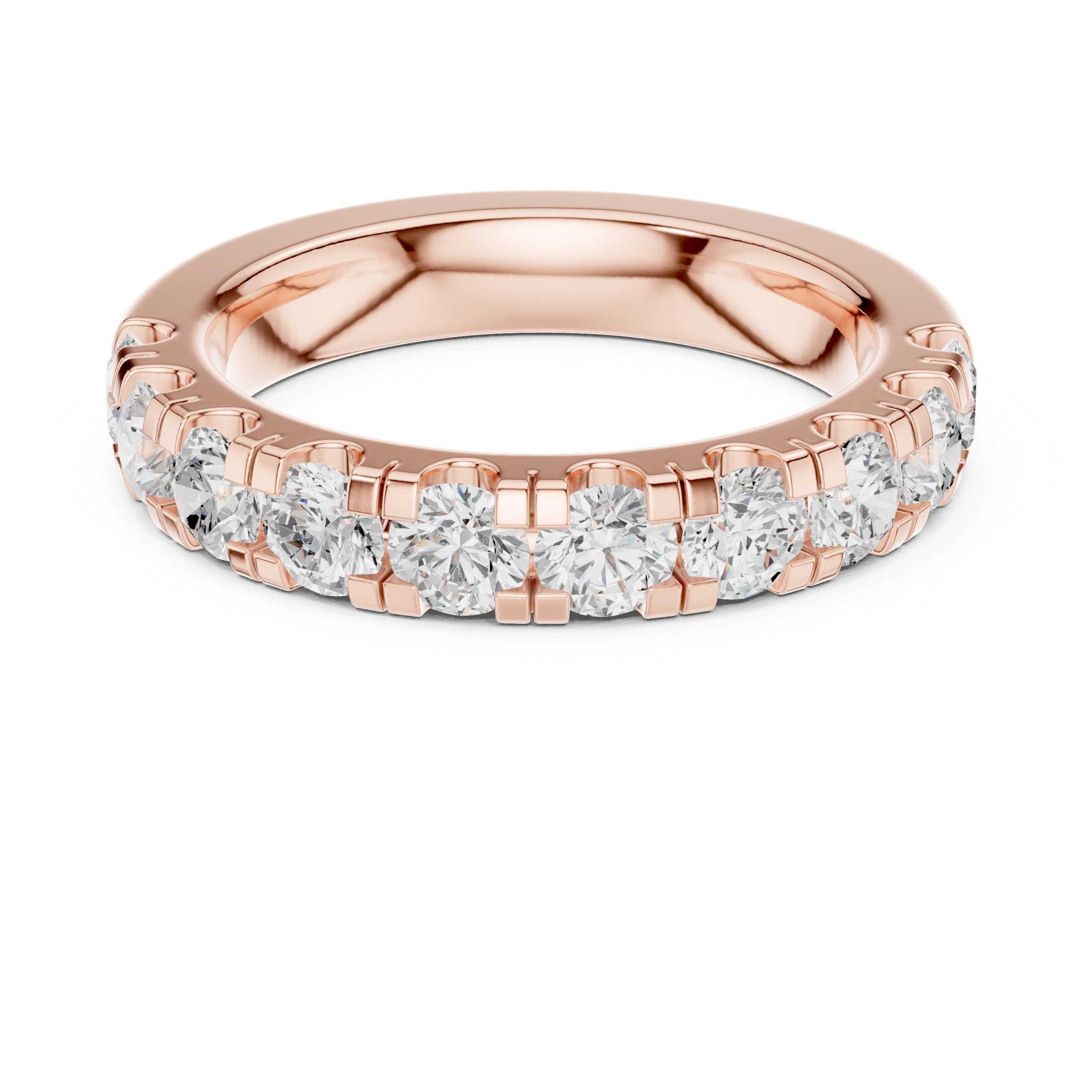 Round Diamond Half Eternity Wedding Ring
