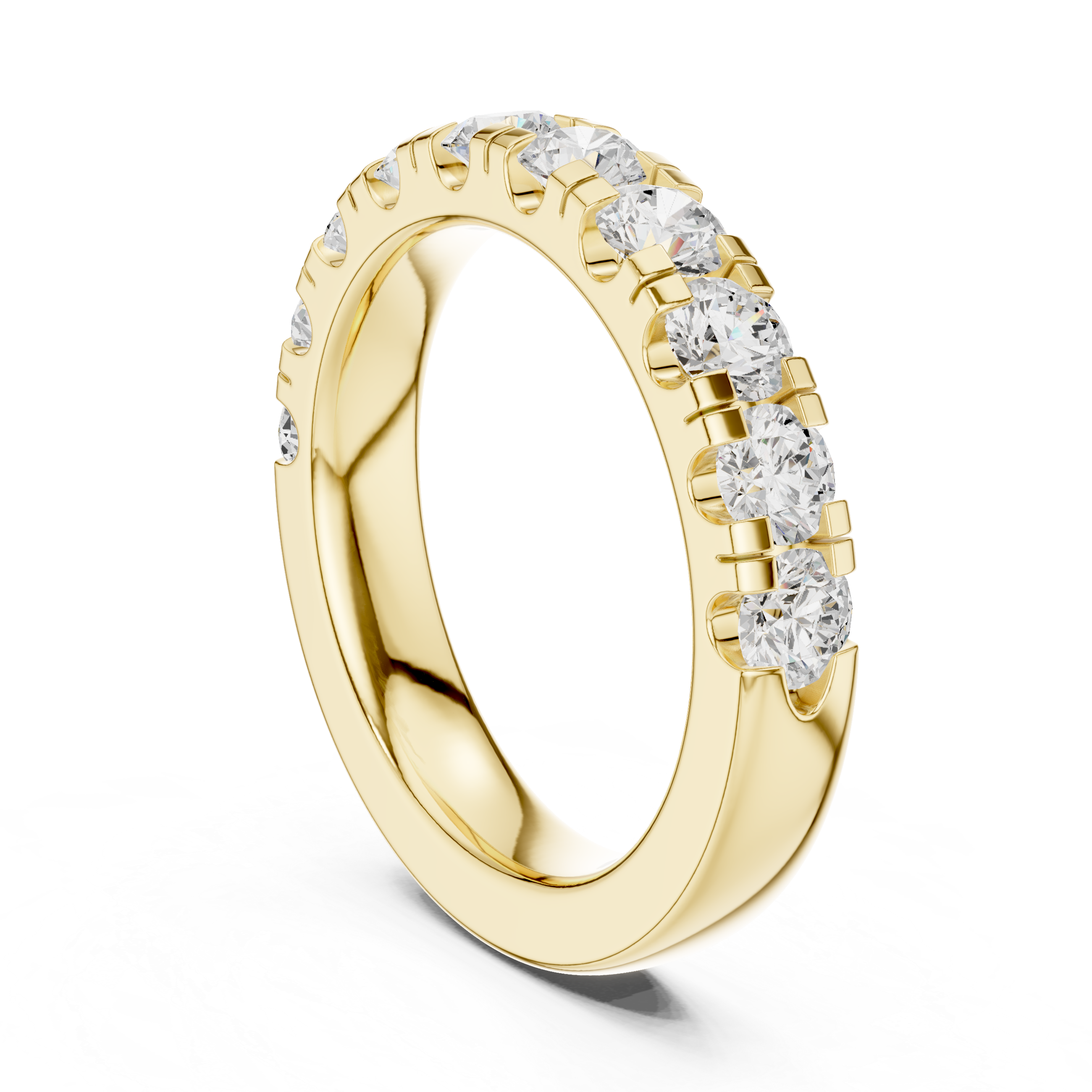 Round Diamond Half Eternity Wedding Ring