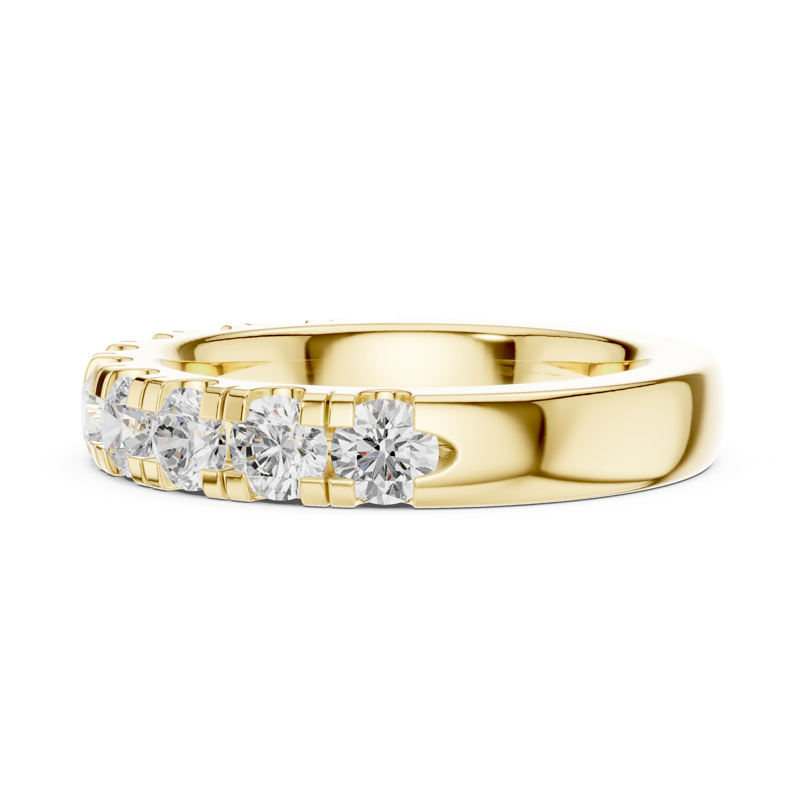 Round Diamond Half Eternity Wedding Ring