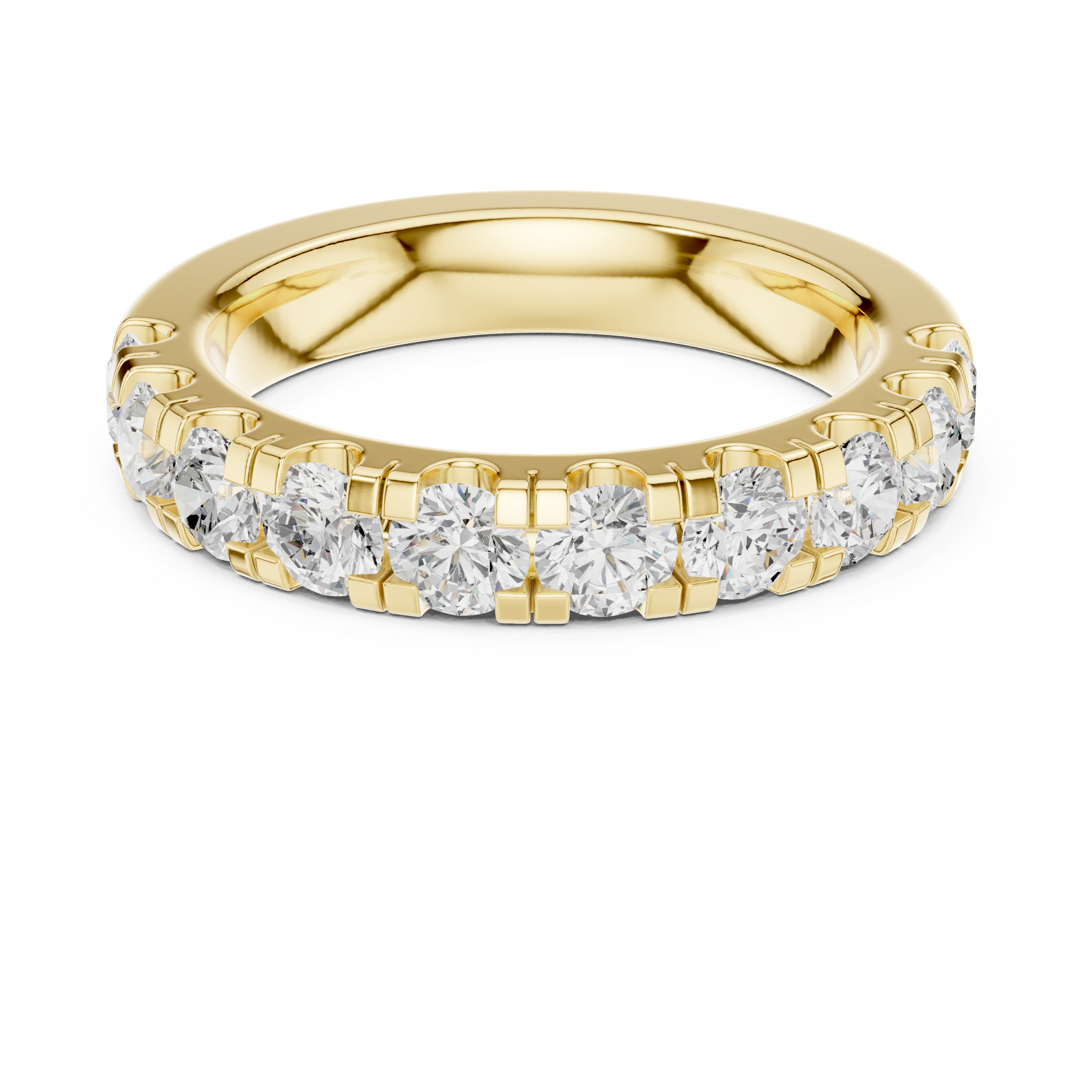 Round Diamond Half Eternity Wedding Ring