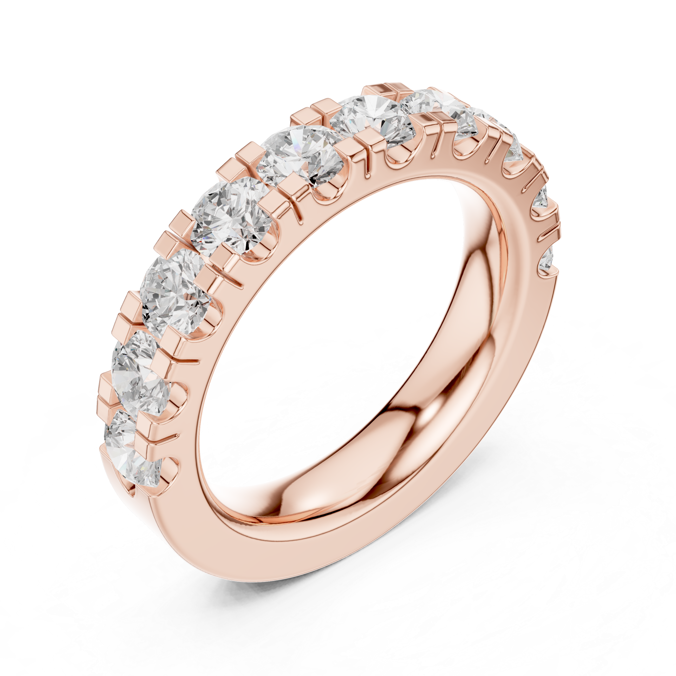 Round Diamond Half Eternity Wedding Ring