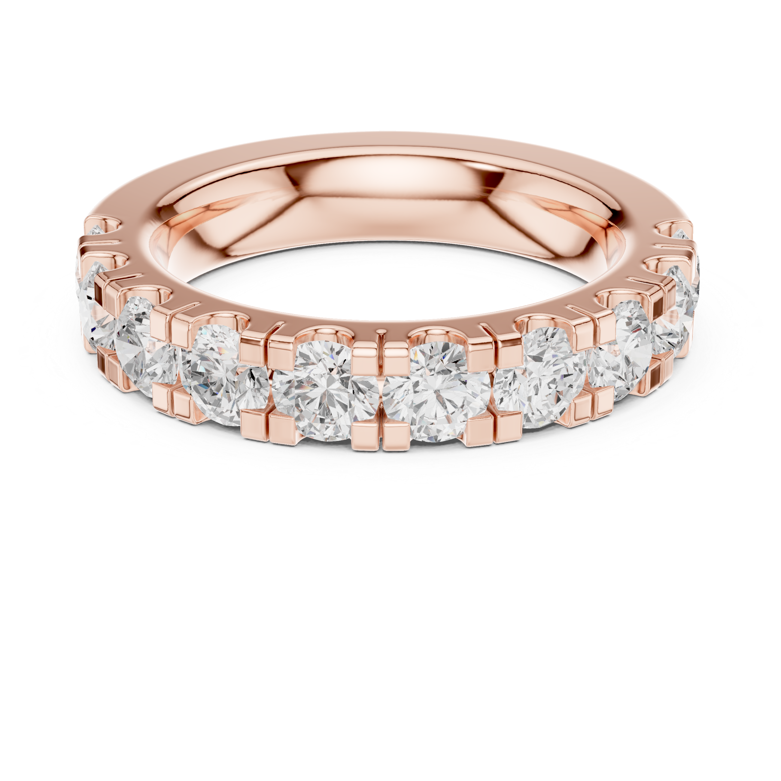 Round Diamond Half Eternity Wedding Ring