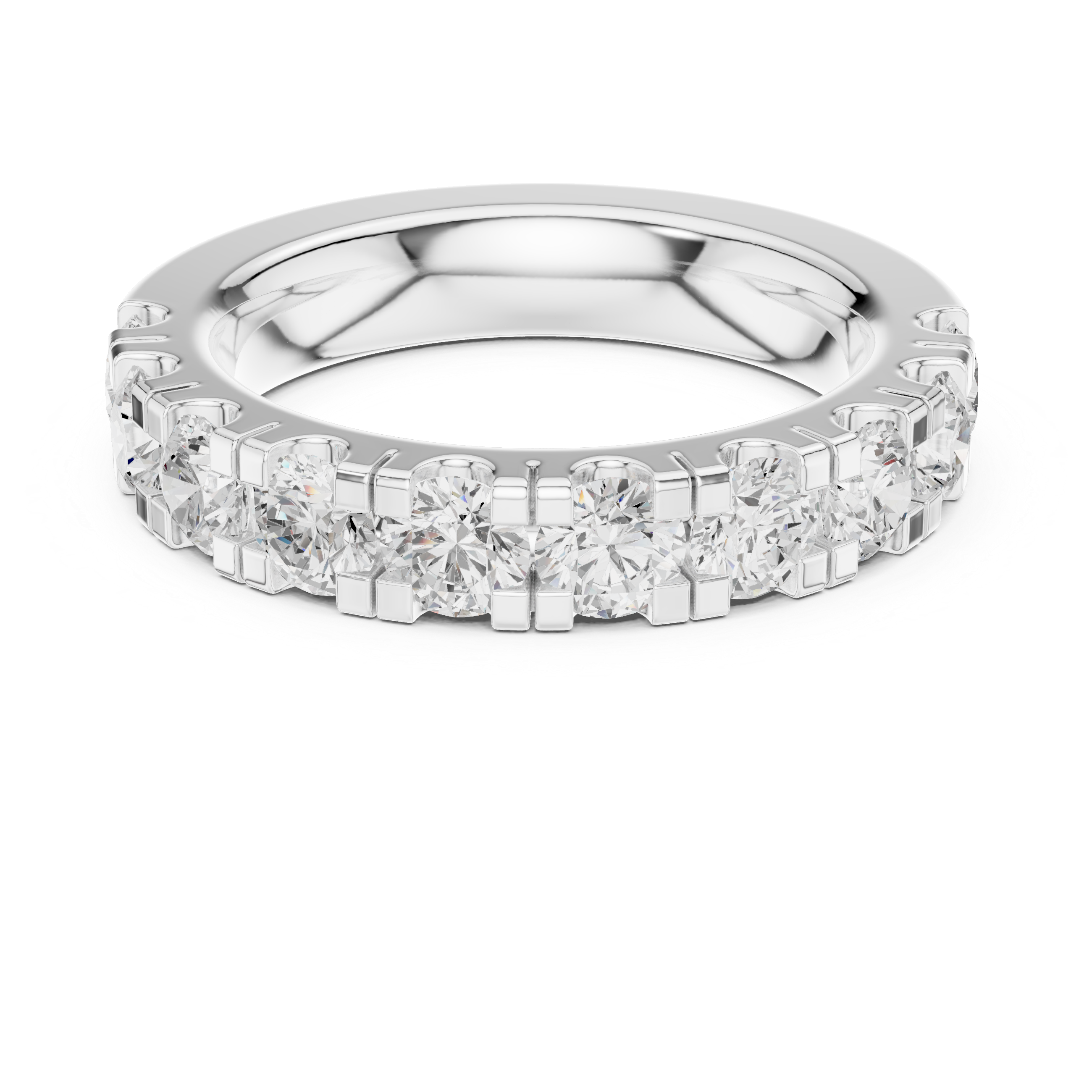 Round Diamond Half Eternity Wedding Ring